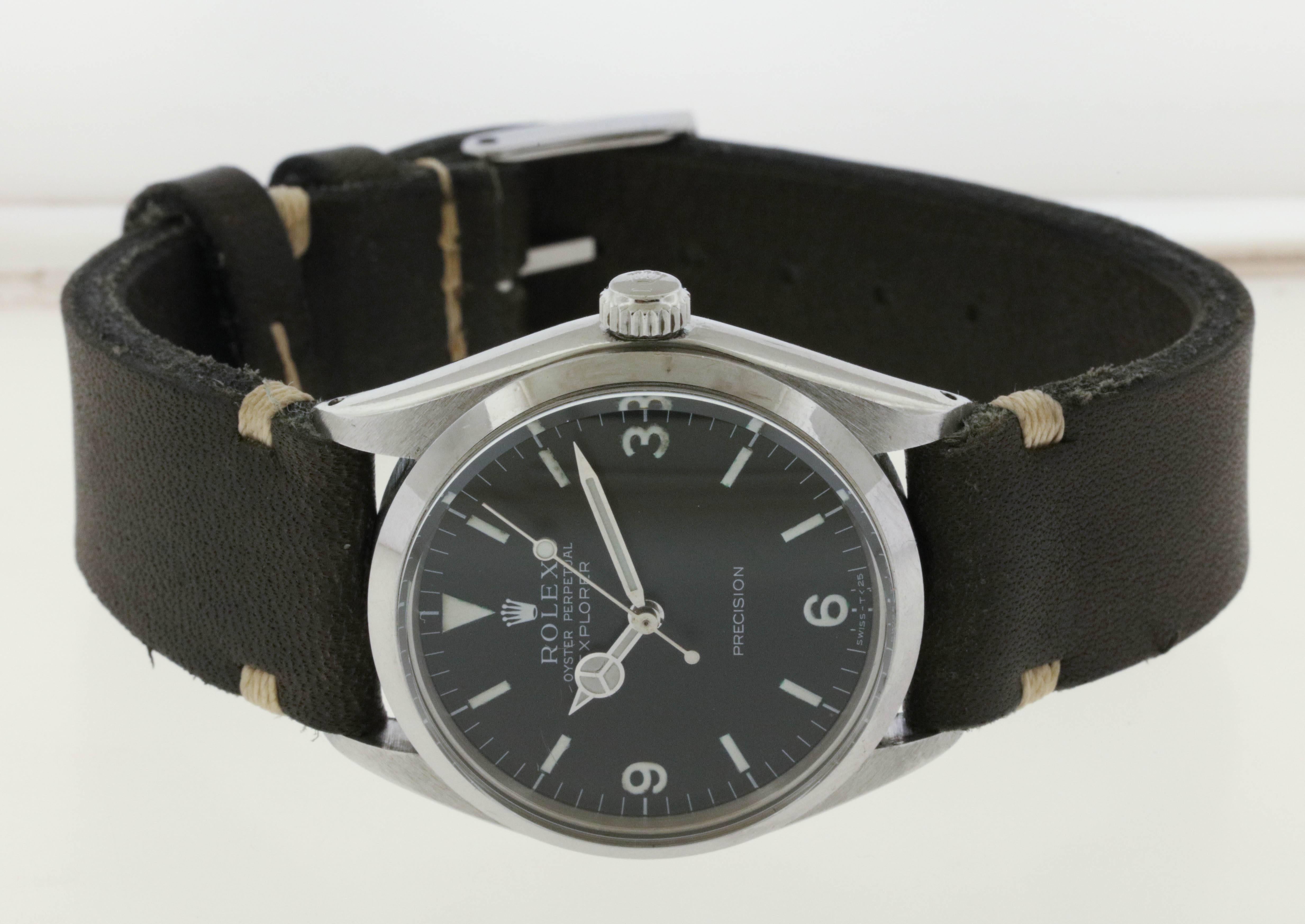 Women's or Men's Rolex Stainless Steel Oyster Perpetual Explorer Self-Winding Wristwatch Ref 5500