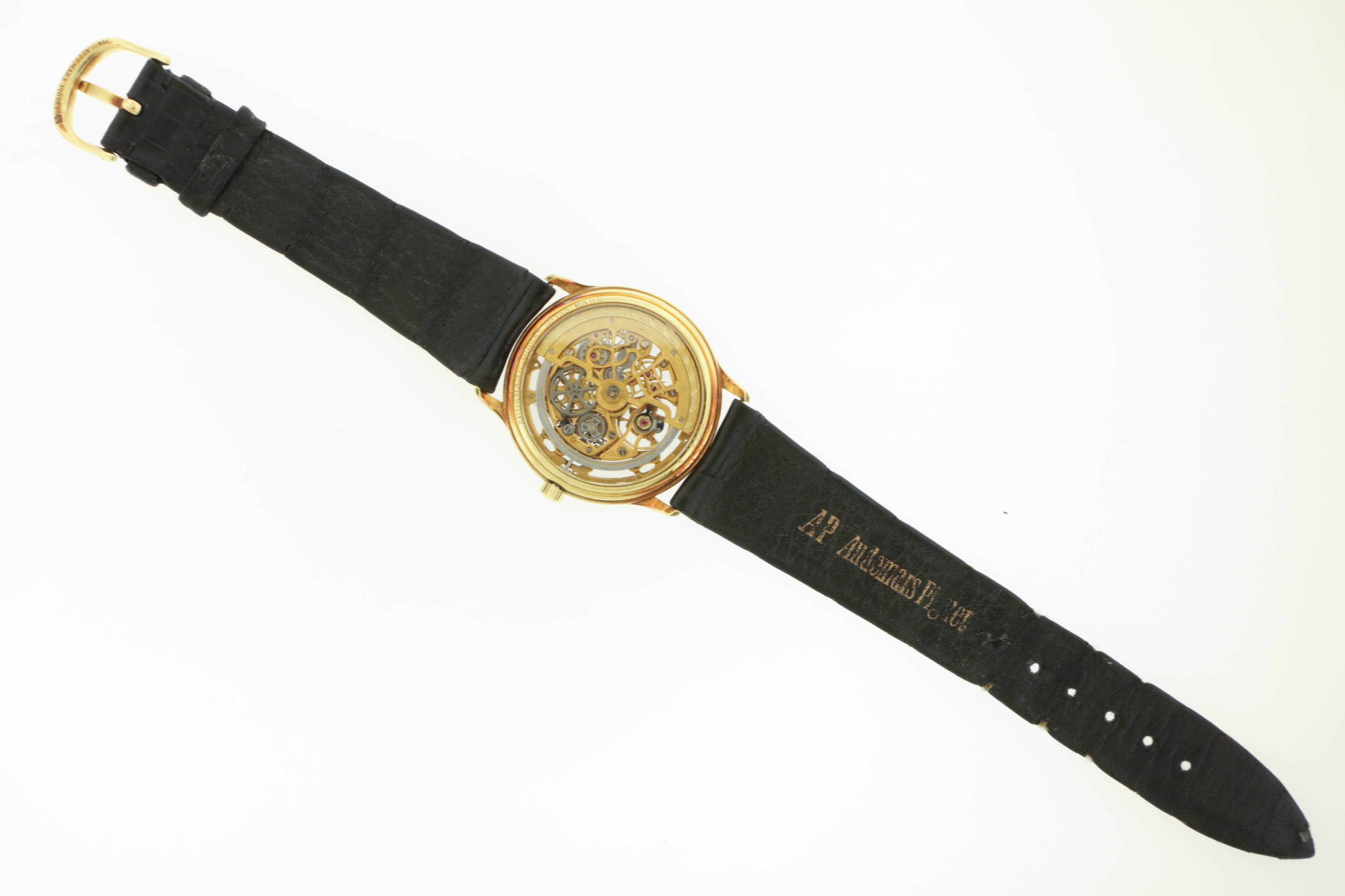 Audemars Piguet Yellow Gold Rare Skeletonized Ultra-Thin Automatic Wristwatch 1