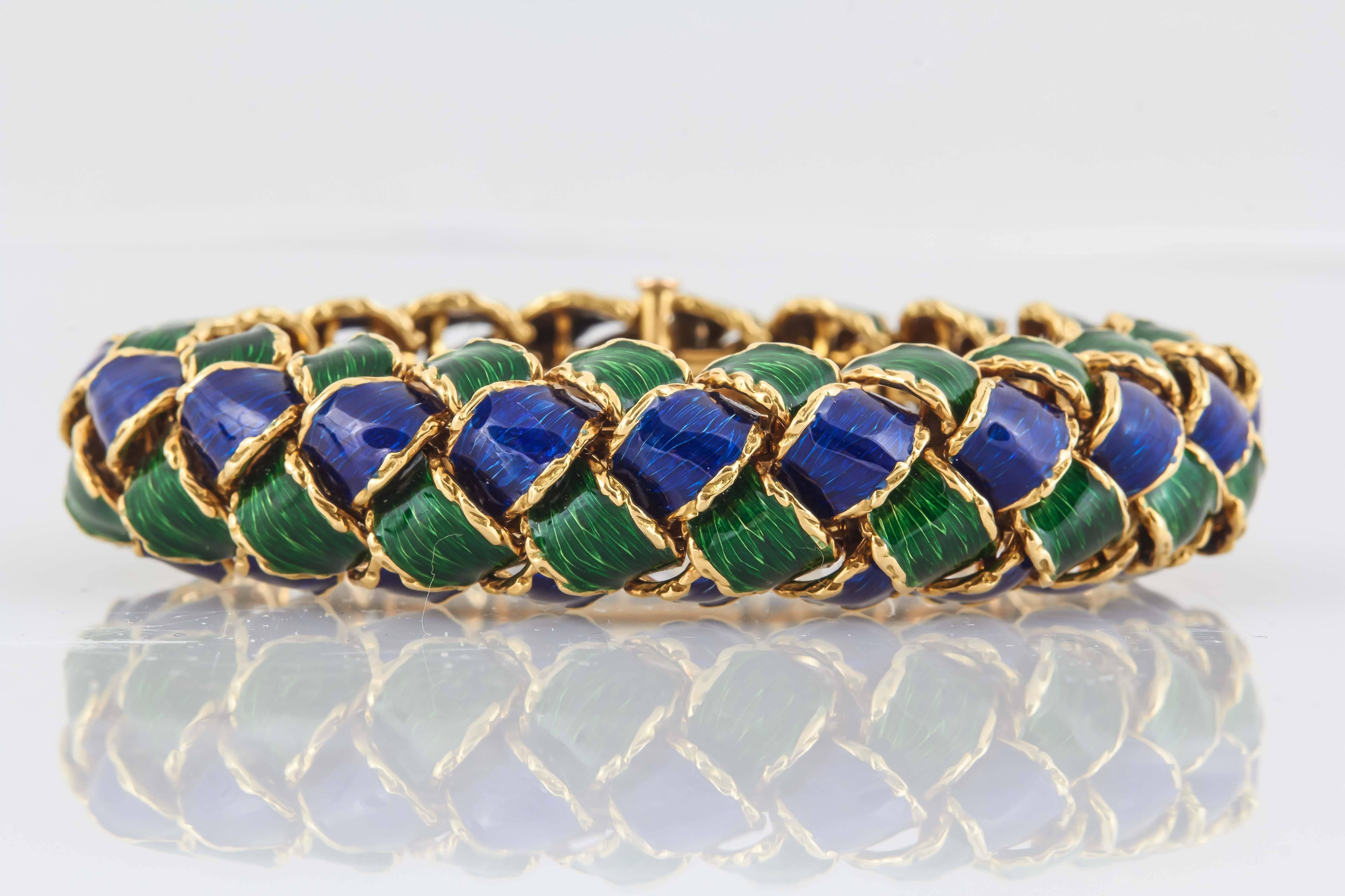 Women's Schlumberger Tiffany & Co. Enamel Gold Bracelet