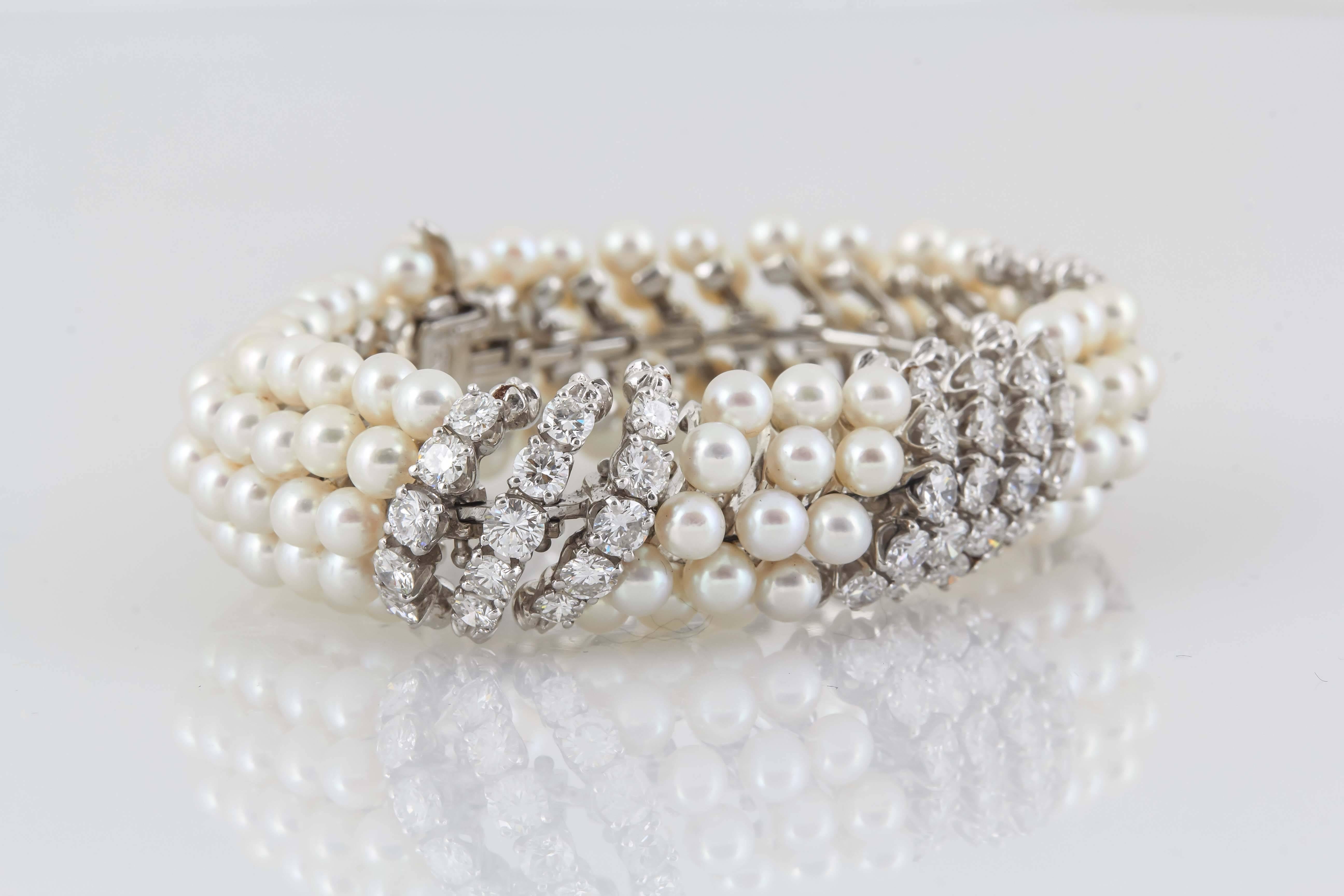 pearl and diamond bracelets