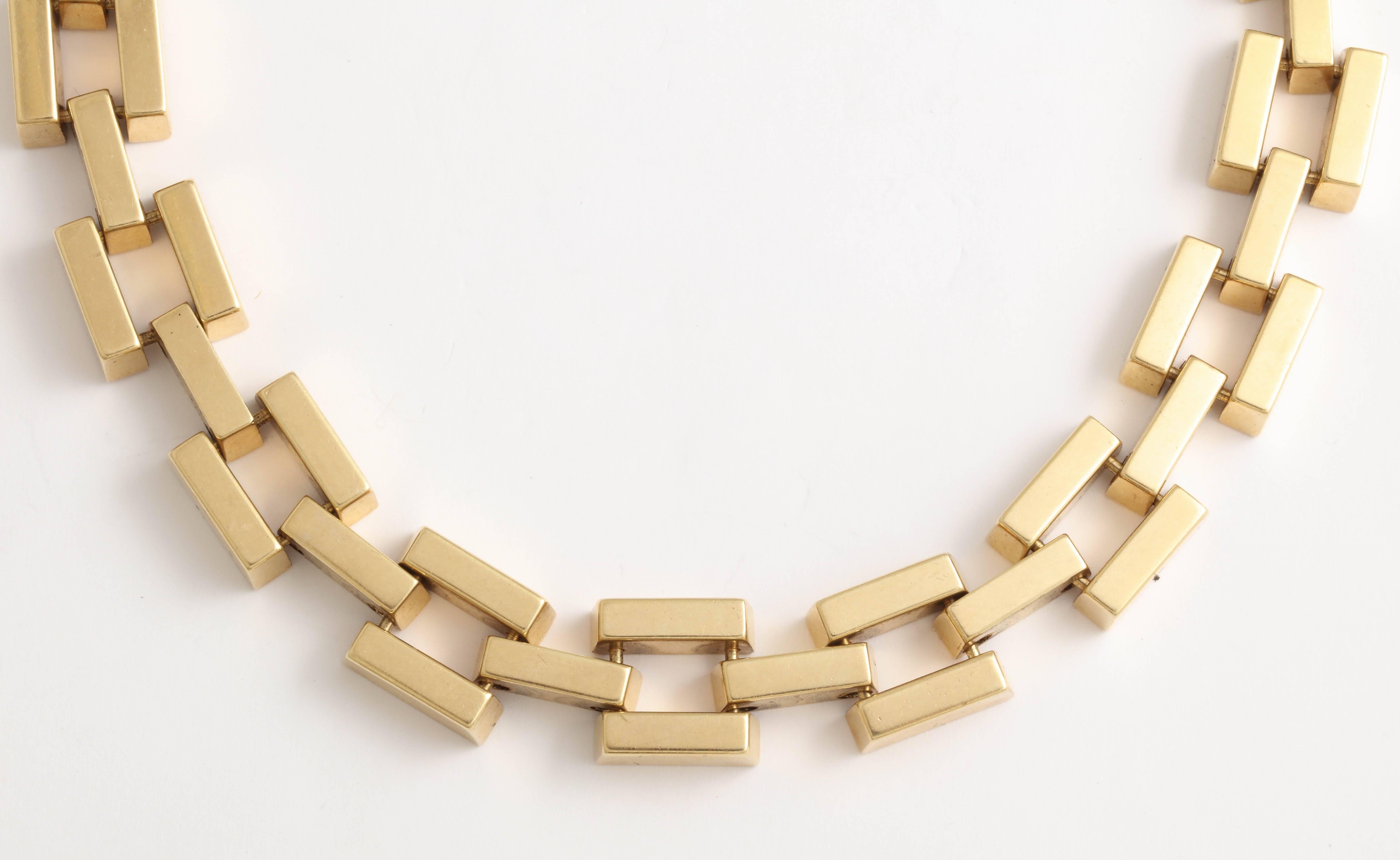 Retro Open Link Necklace In Excellent Condition In New York, NY