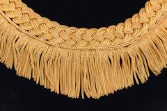 1960's  Flexible Fringe Braided HandWoven  Gold necklace