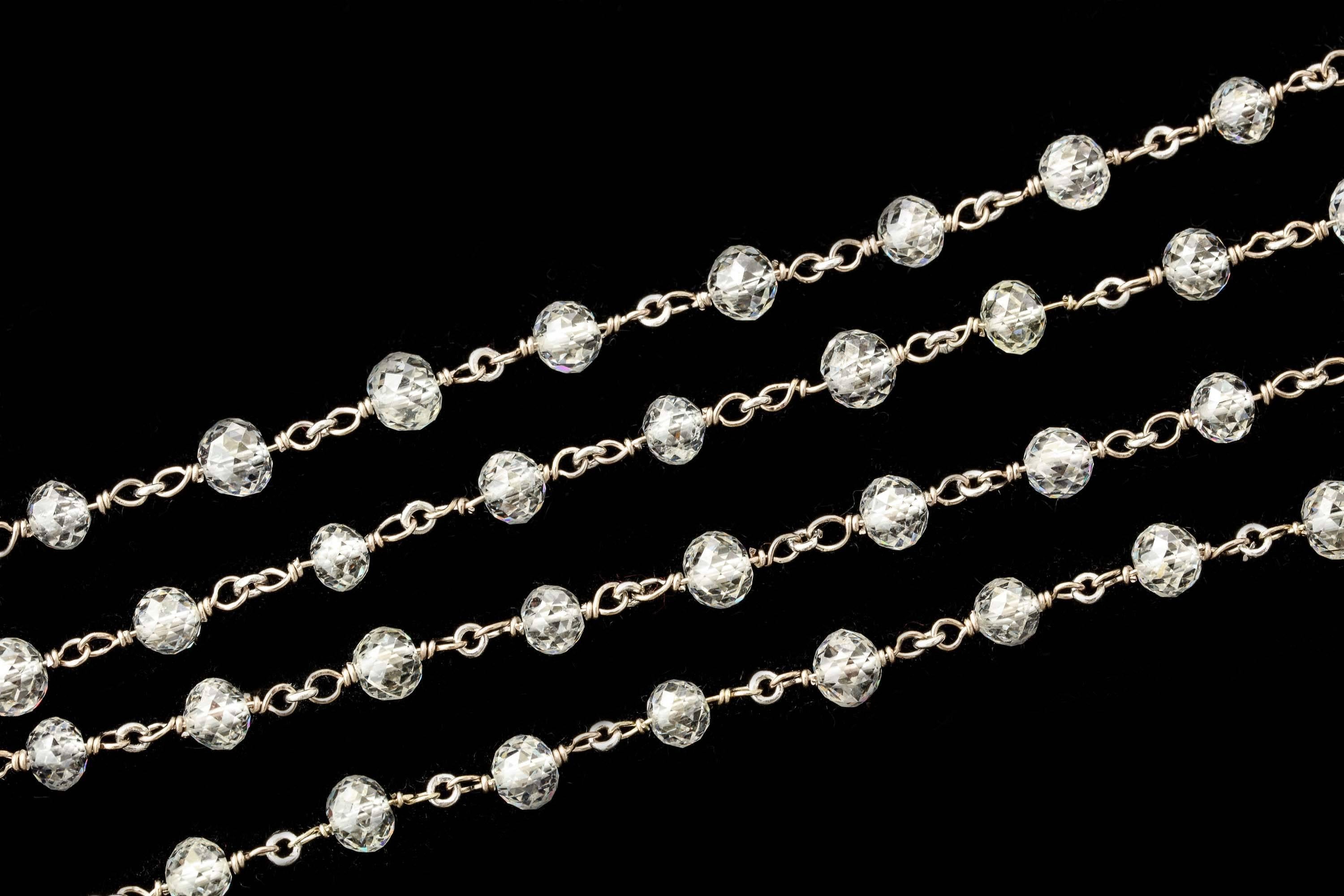 Women's Gold and Diamond Bead Chain