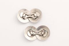 Foster & Bailey American Art Deco Sterling Silver and Guilloche Enamel Cufflinks