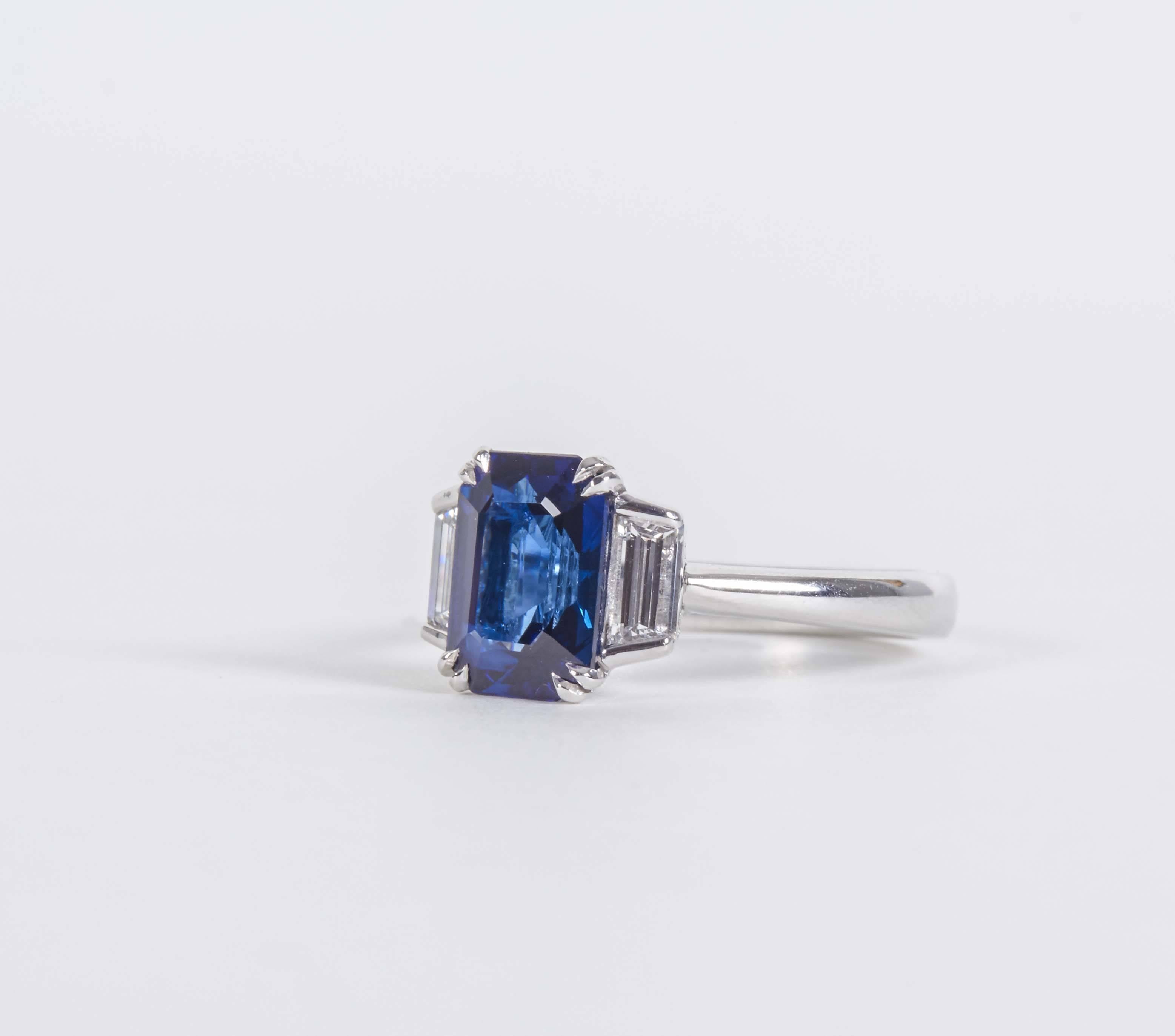 Women's GIA Certified Sapphire and Diamond Ring 