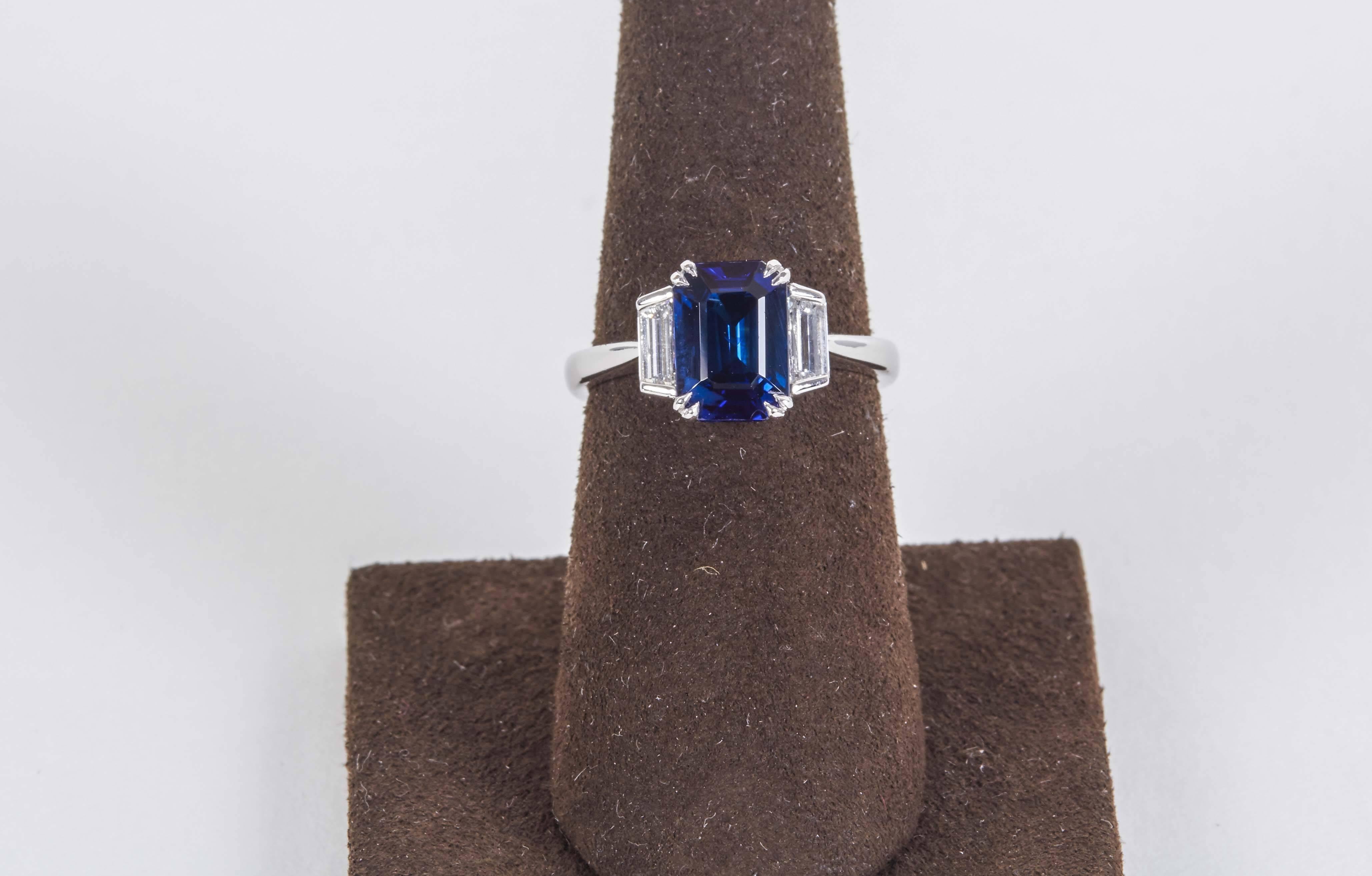 GIA Certified Sapphire and Diamond Ring  1