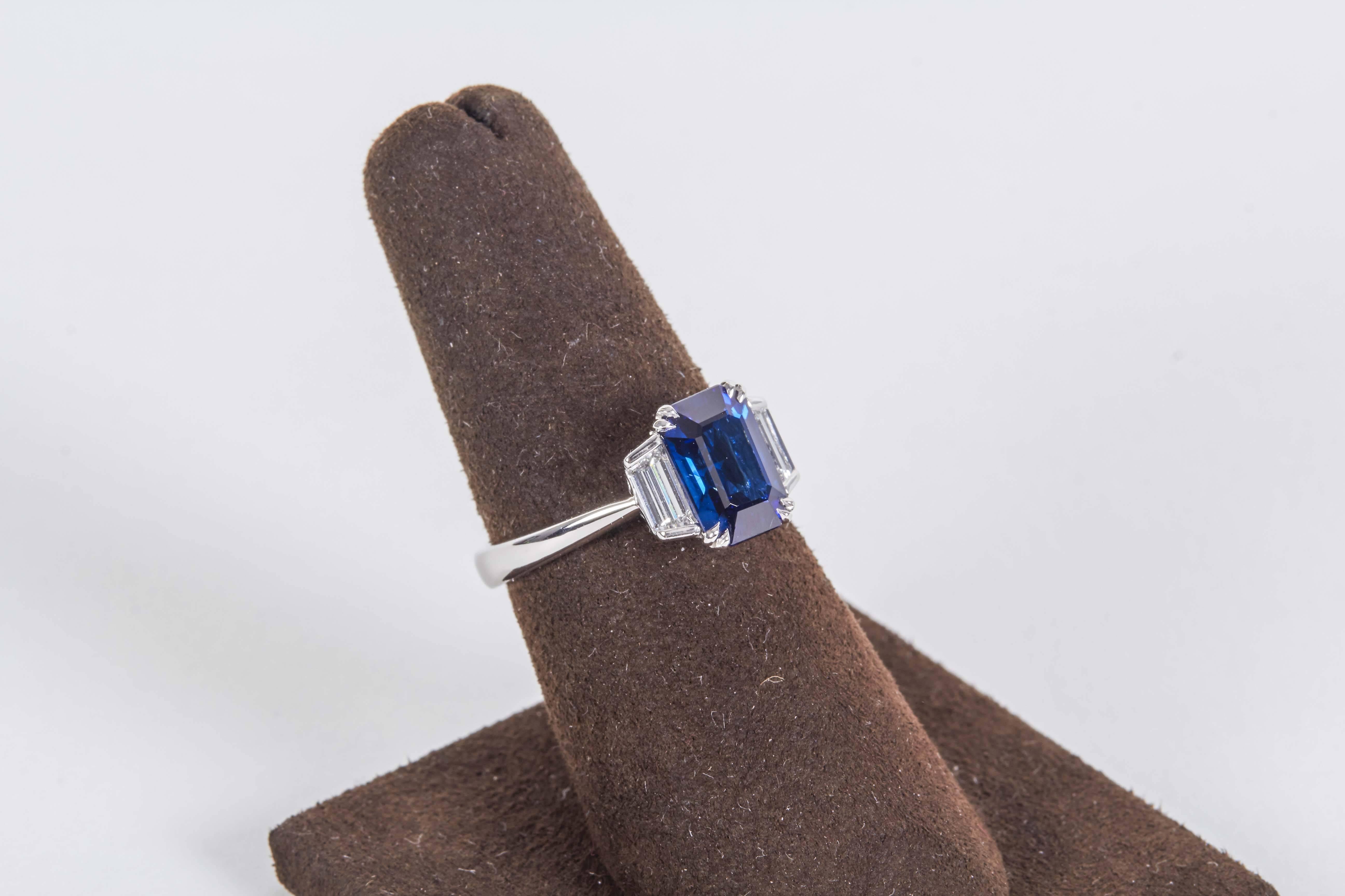 GIA Certified Sapphire and Diamond Ring  2