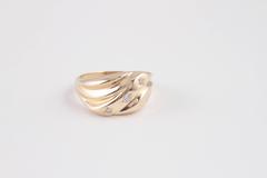 Diamond Gold Swirl Ring