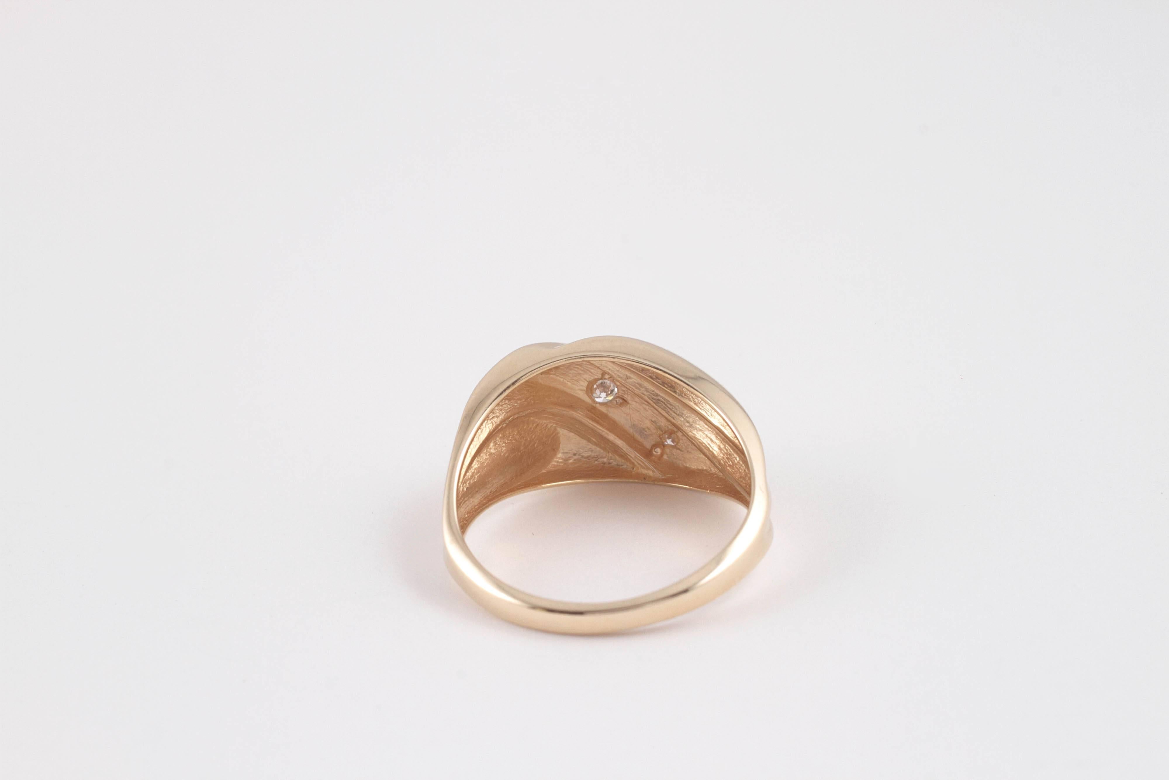Diamond Gold Swirl Ring 1