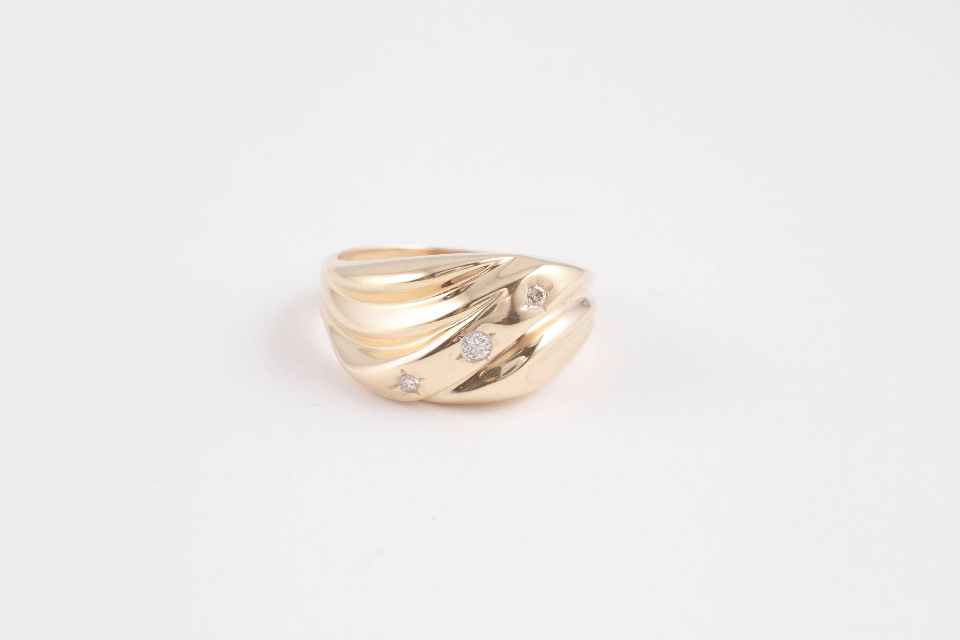 Diamond Gold Swirl Ring 3