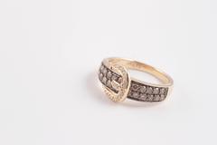 LeVian Brown Diamond Gold Buckle Ring