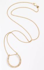 Antique Pearl and Gold Horseshoe Pendant