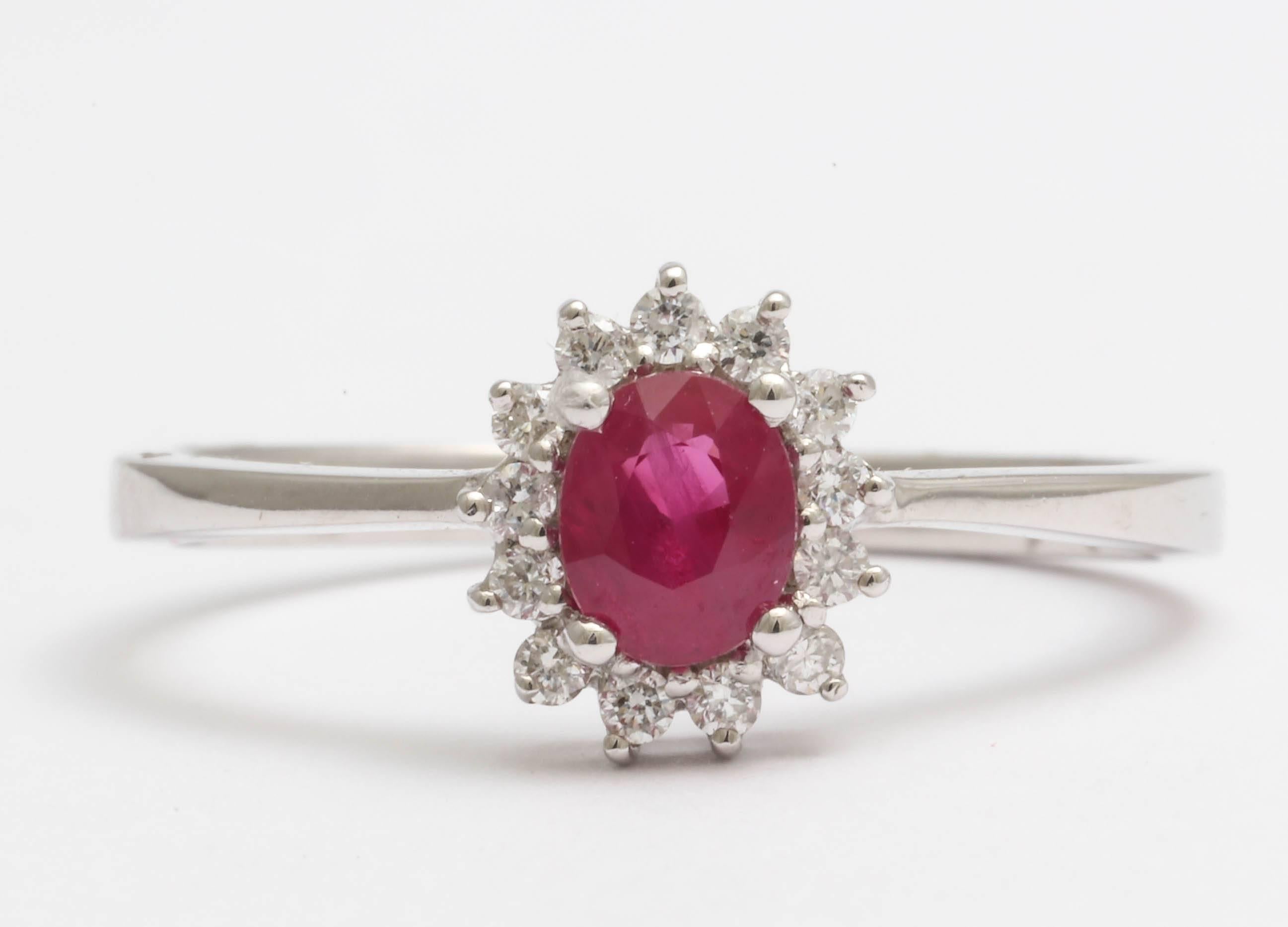 Sweet Ruby and Diamond Ring In New Condition For Sale In TRYON, NC