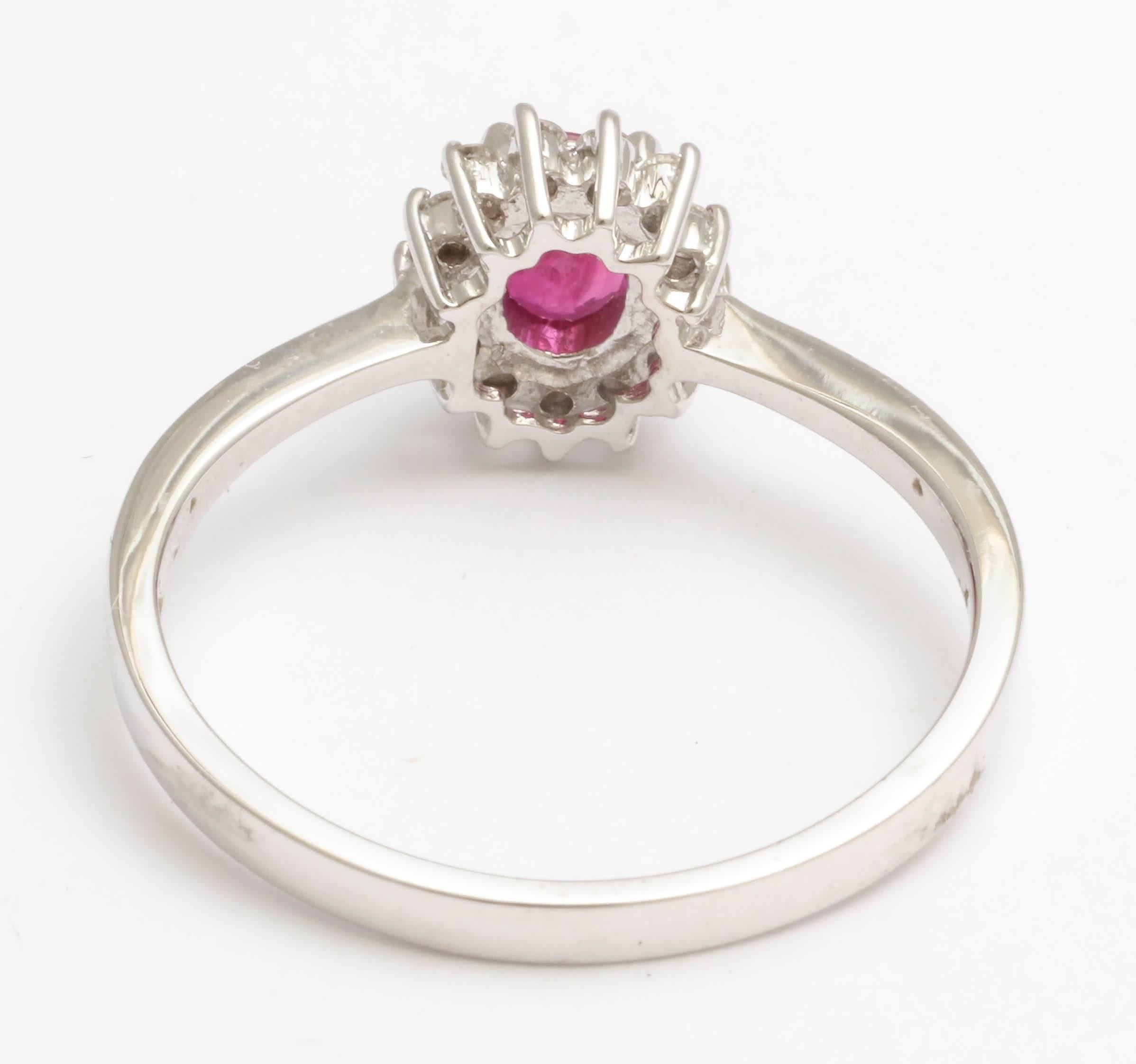 Sweet Ruby and Diamond Ring For Sale 2