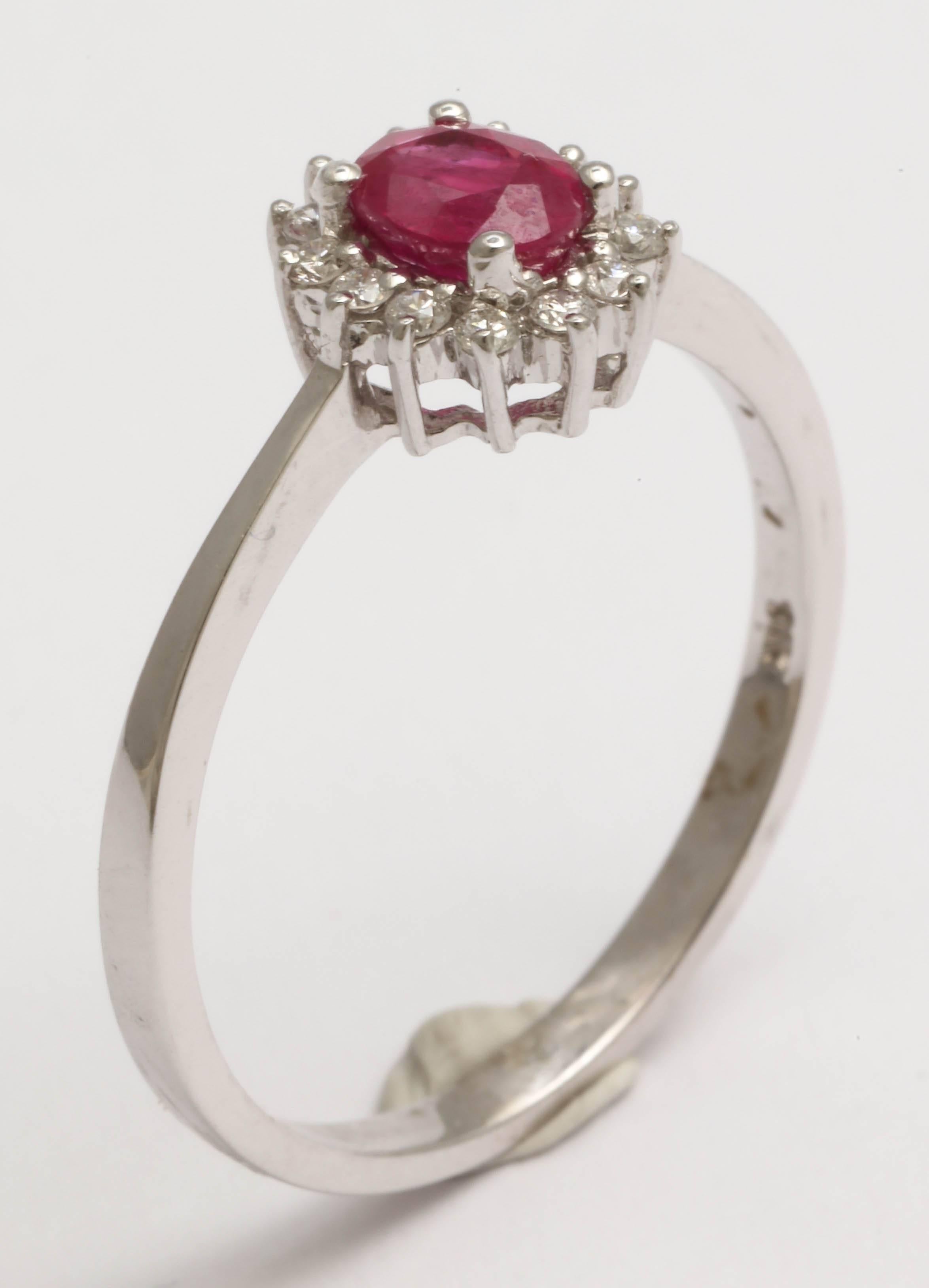 Sweet Ruby and Diamond Ring For Sale 3
