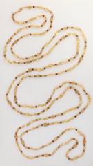 Extra Long Citrine and Brown Pearl 124 in. Necklace