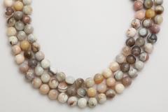 Stunning Triple Strand Botswana Agate Bead Necklace