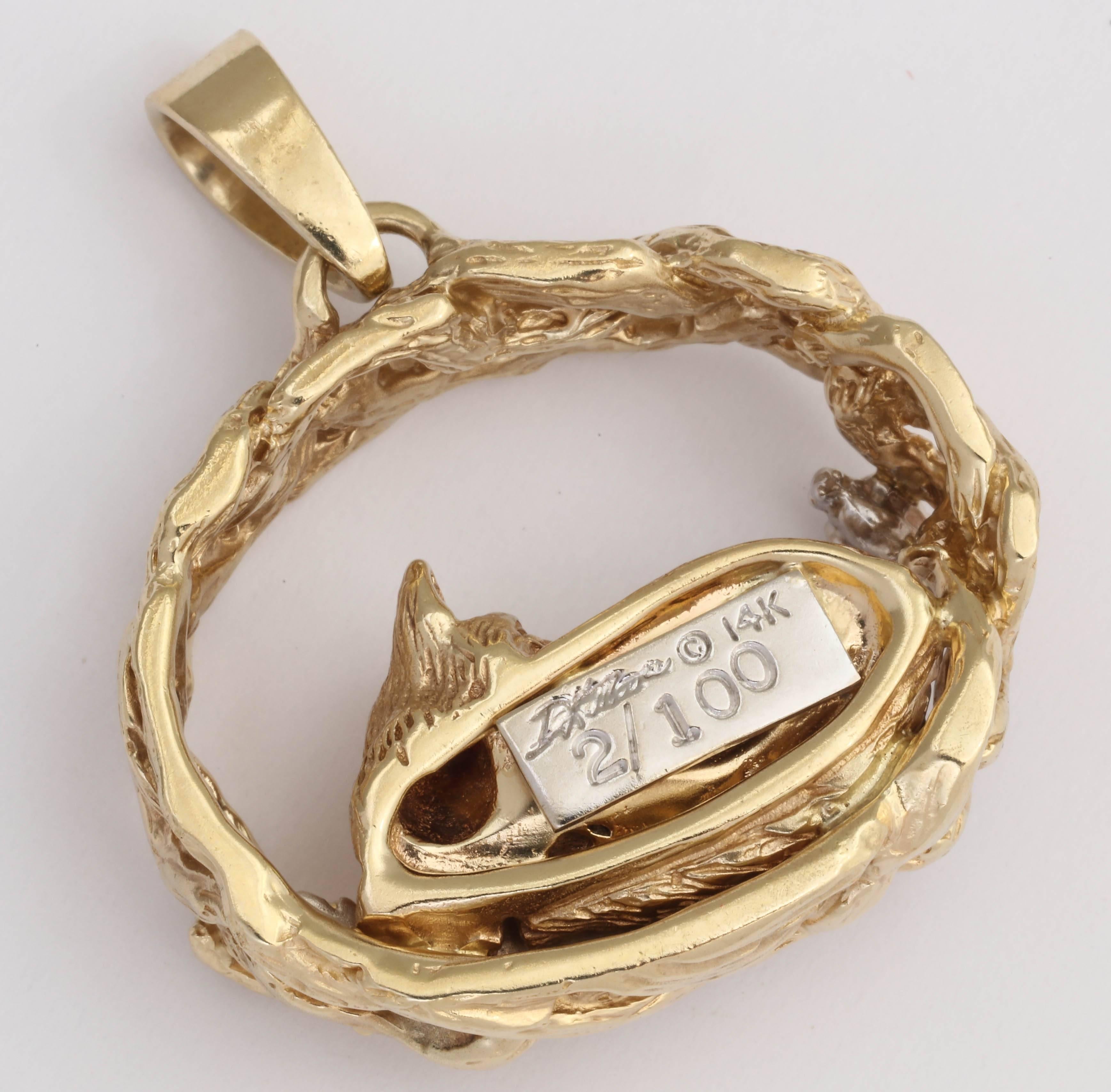 gold fox pendant