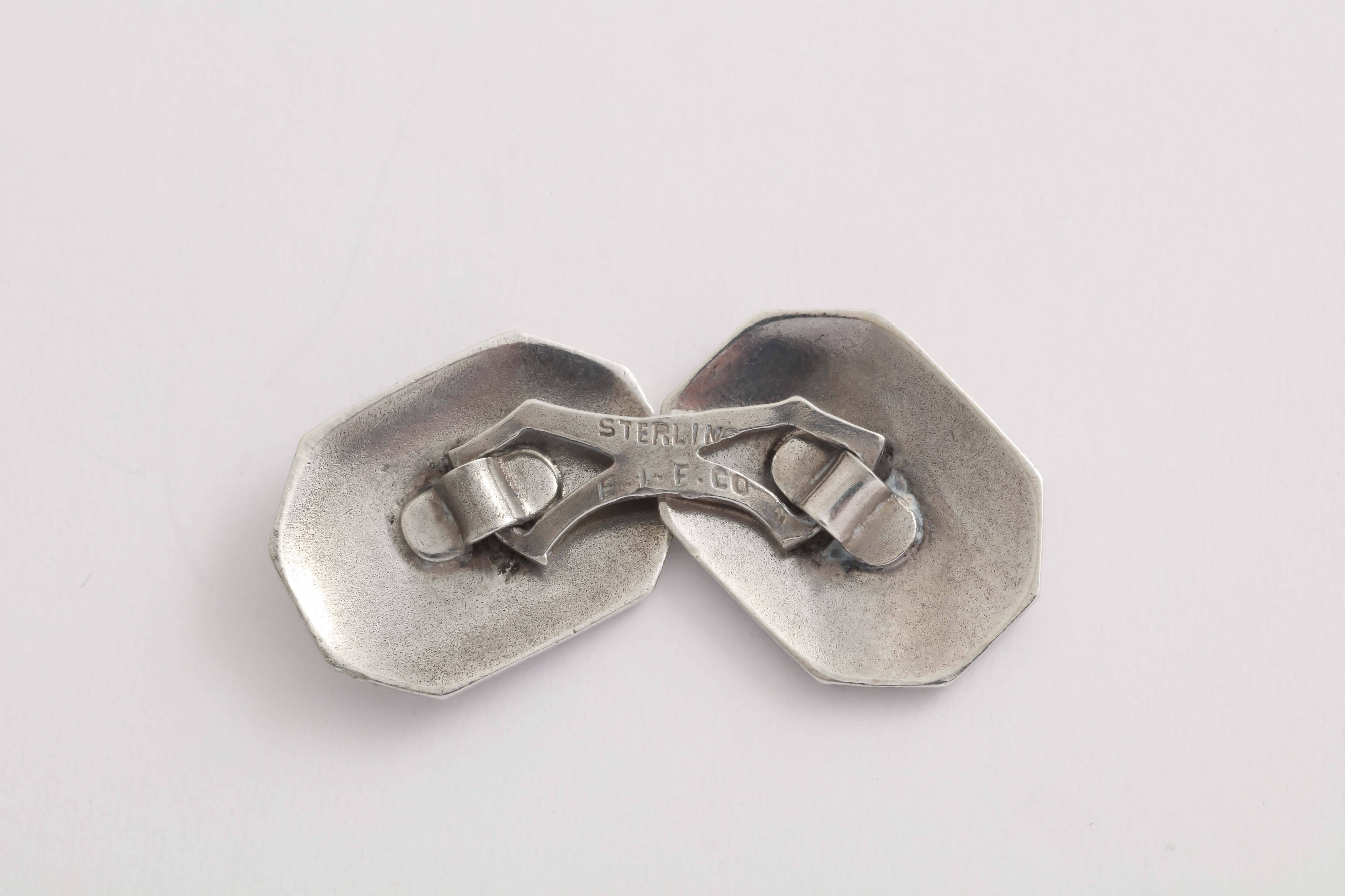 E.I. Franklin & Co. American Art Deco Sterling Silver Cufflinks In New Condition In New York, NY