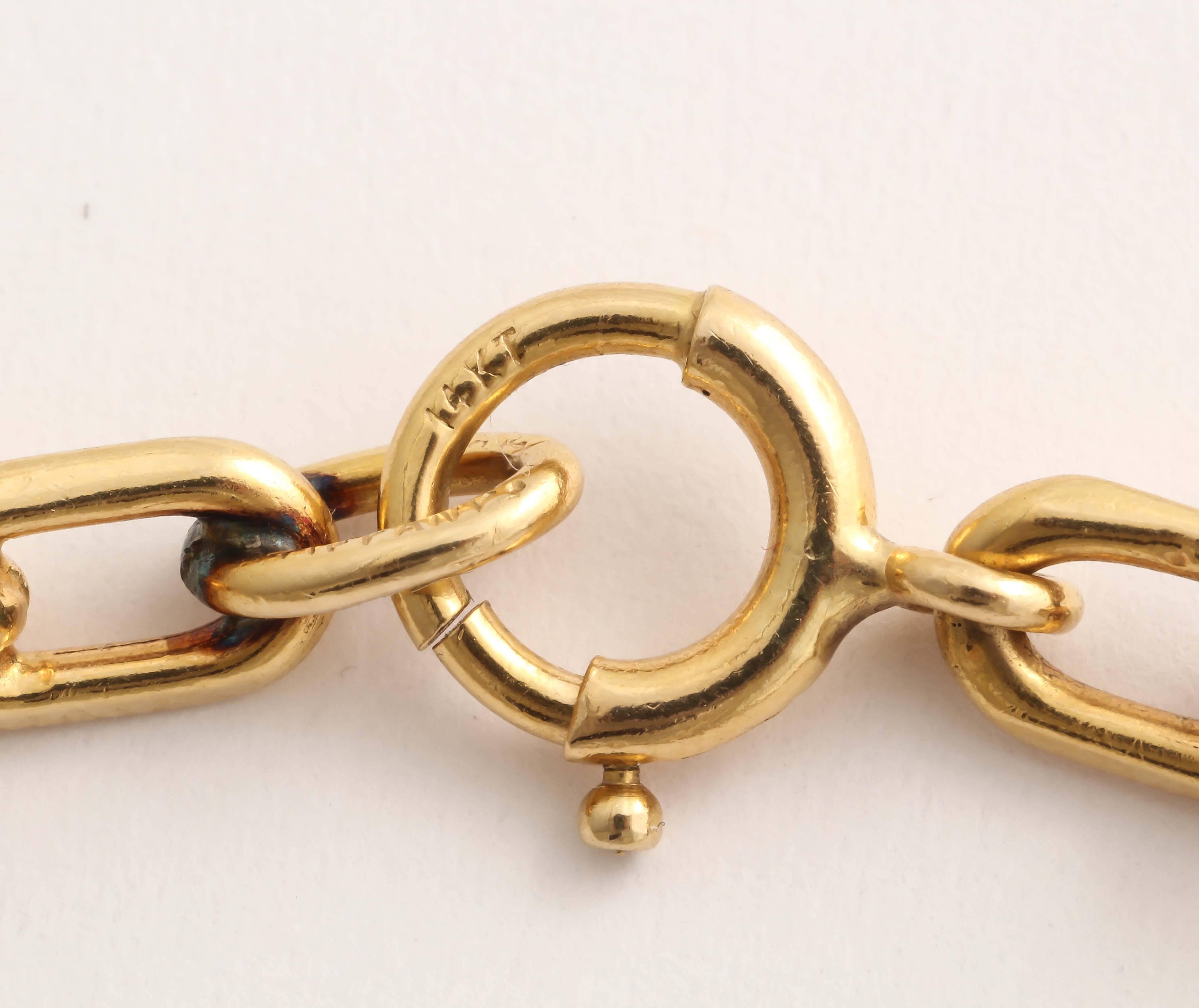 Women's or Men's Tiffany & Co. Beautiful 14 Karat Gold Link Necklace