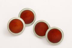 American Art Deco Guilloche Enamel Sterling Silver Cufflinks