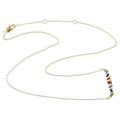Rainbow Sapphire & Diamonds Anhänger Kette Halskette in 18k Gelbgold gemacht