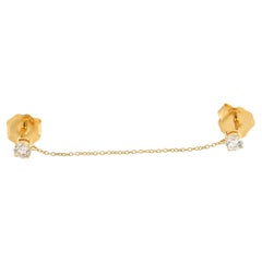 Boucles d'oreilles en fil de diamant en or jaune 14K