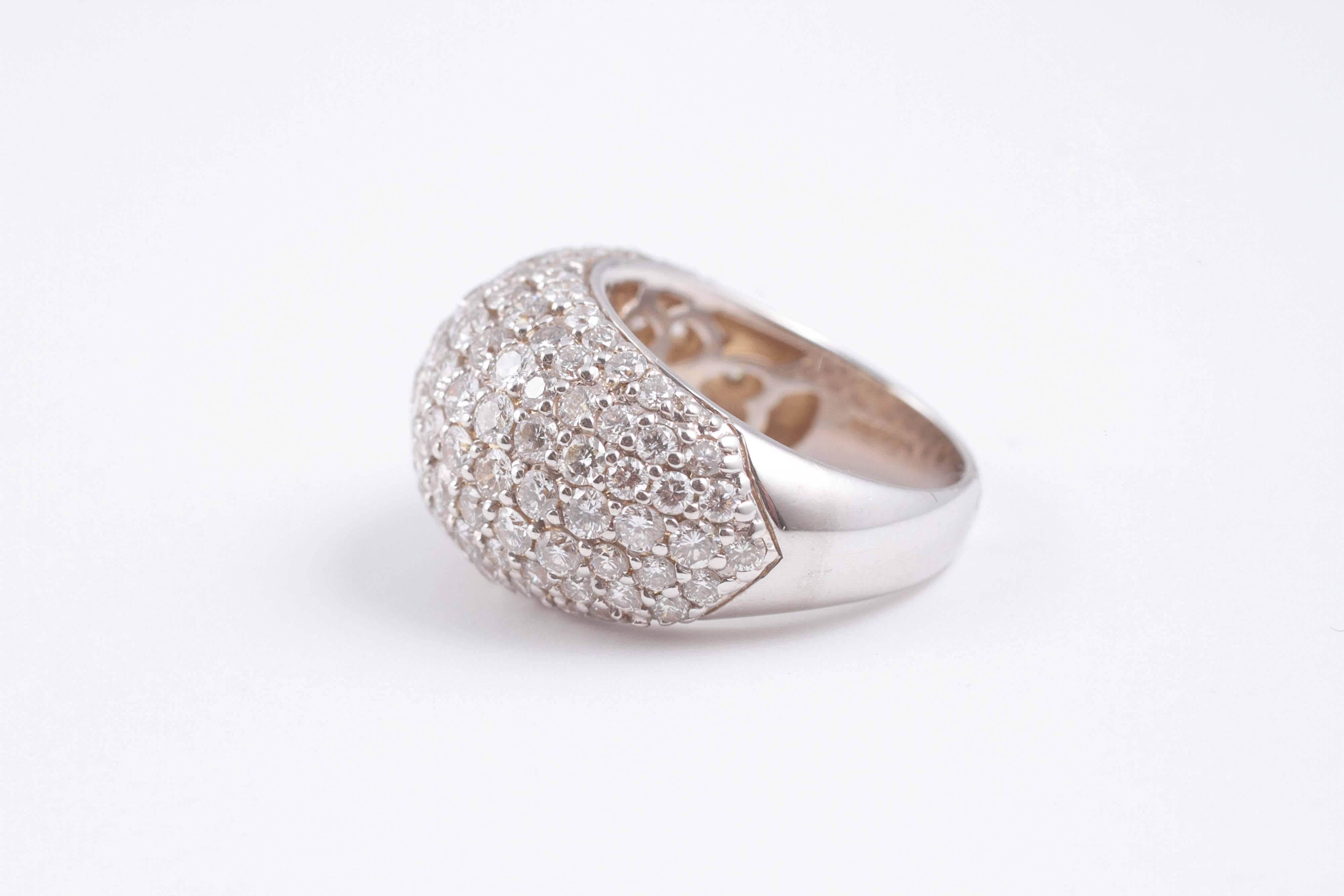 Sonia B 4.00 Carat Diamonds Two Color Gold Ring 4