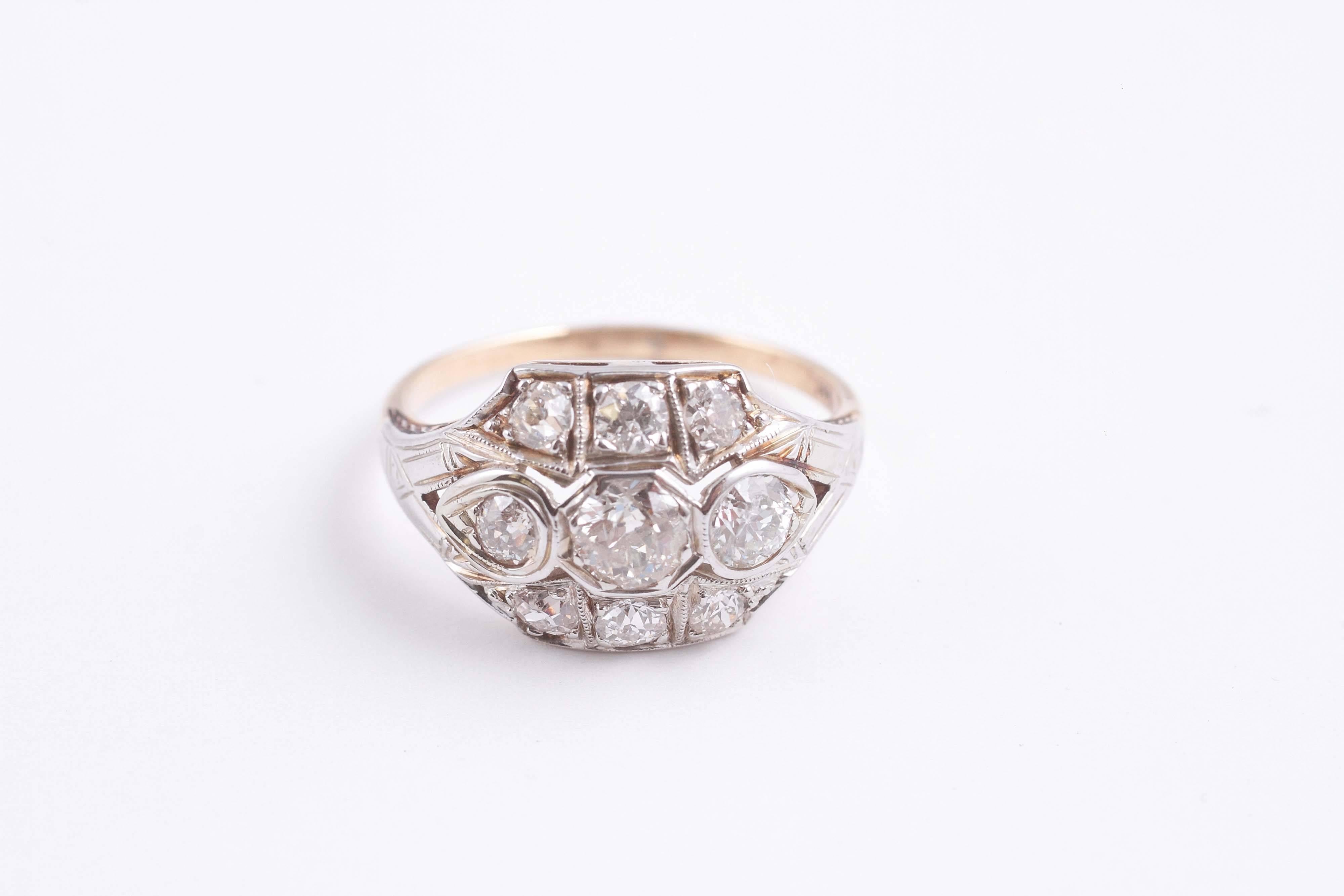 Women's 1.20 Carats Old European Cut Diamond Wedding Ring in 14 Karat Gold