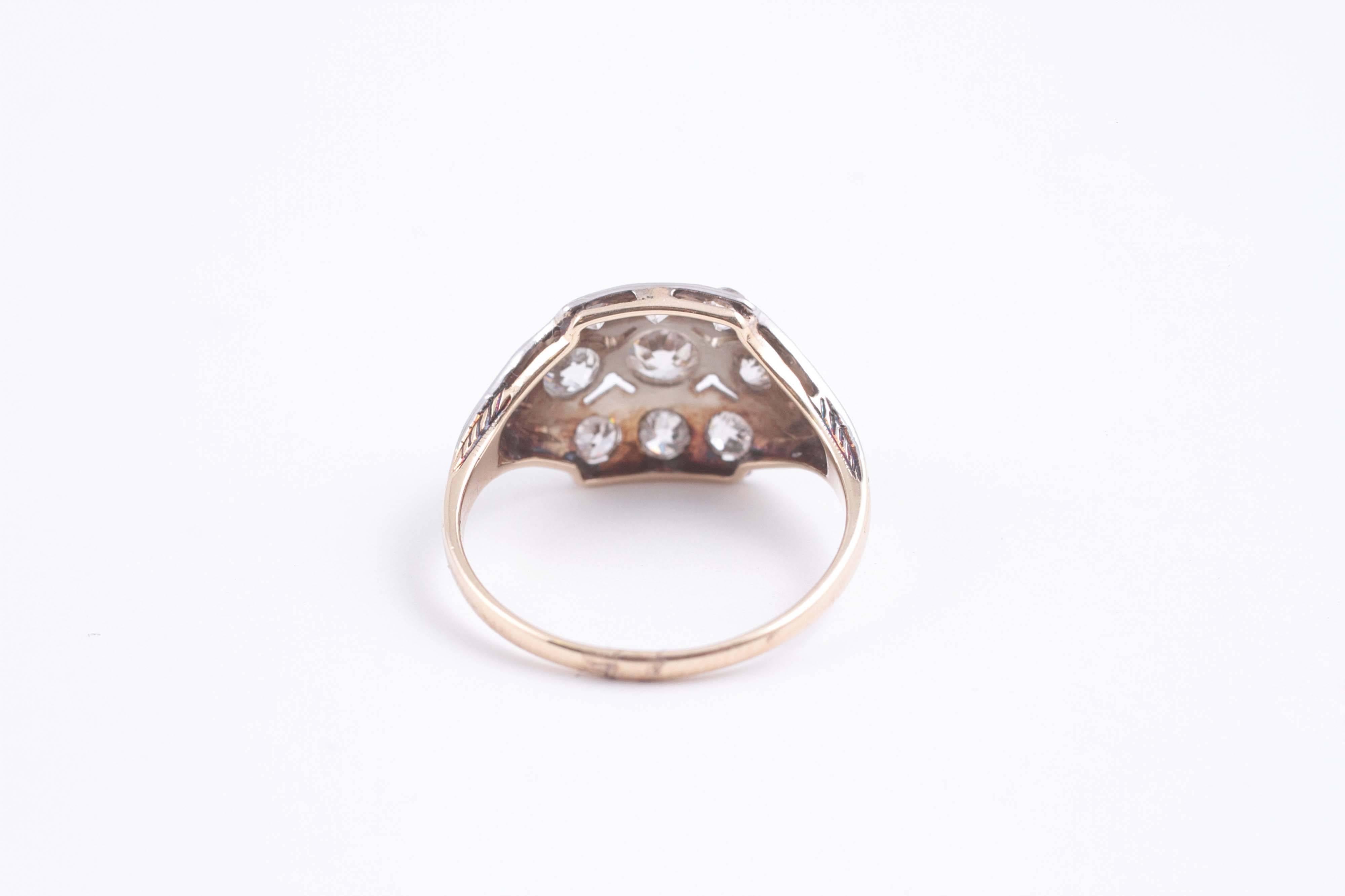1.20 Carats Old European Cut Diamond Wedding Ring in 14 Karat Gold 1
