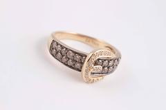 LeVian Brown Diamond Gold Buckle Ring