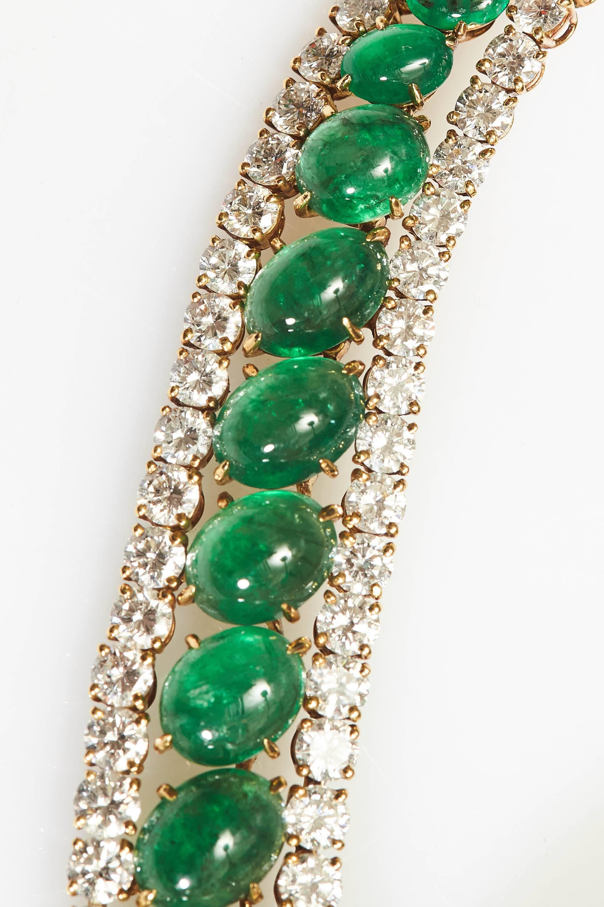 Cabochon Emerald and Diamond Necklace 2
