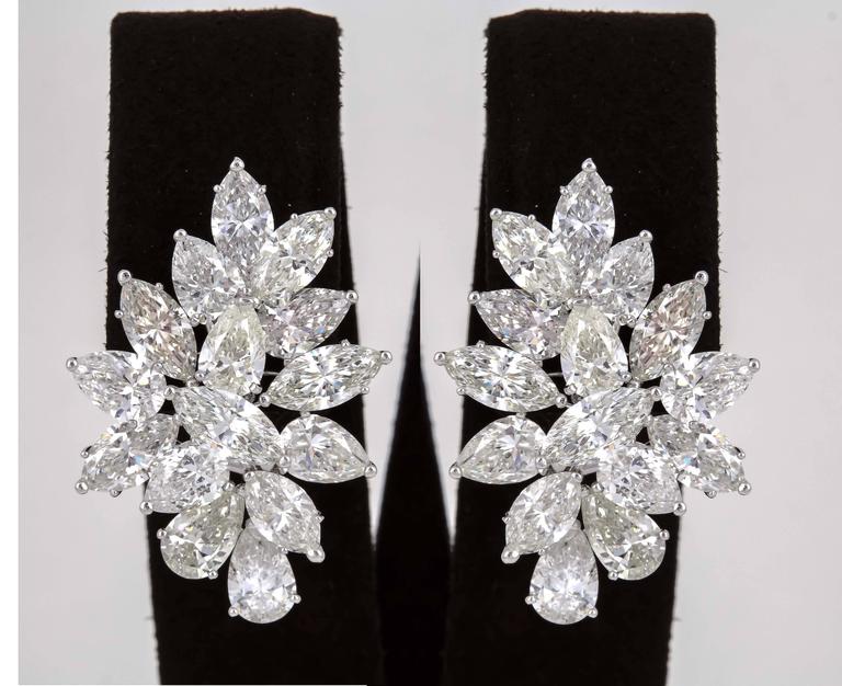 Diamond Cluster Earrings For Sale at 1stDibs