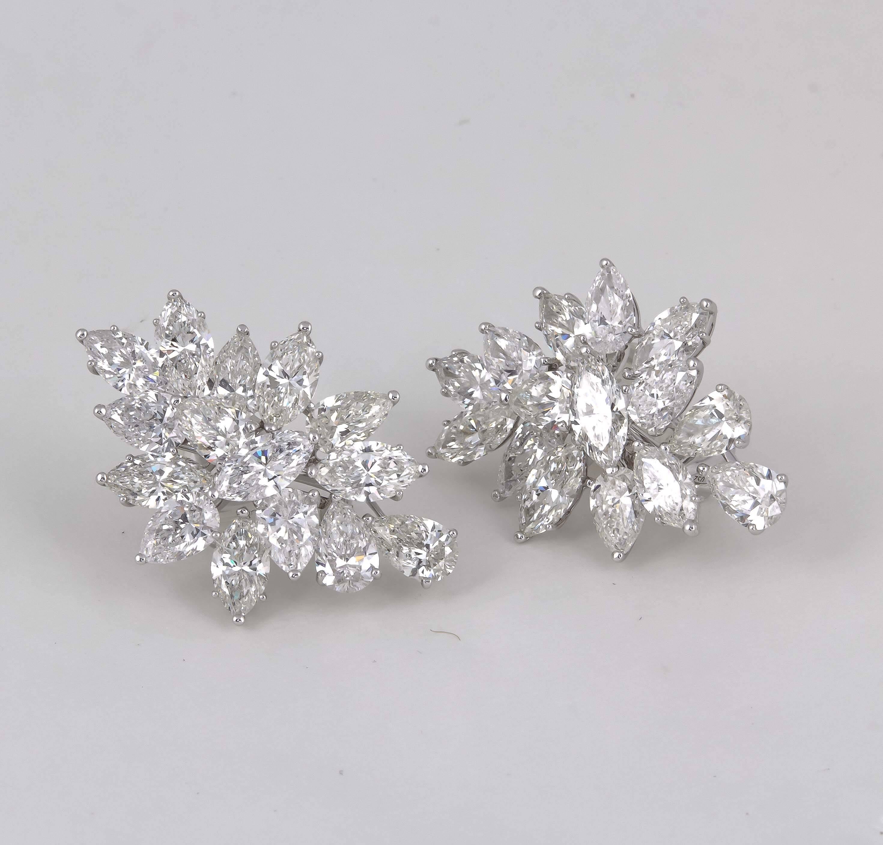 Diamond Cluster Earrings For Sale 2