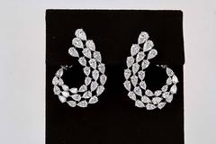 Diamond Scene Stunning Pear Shaped Diamond Gold Swirl Earrings