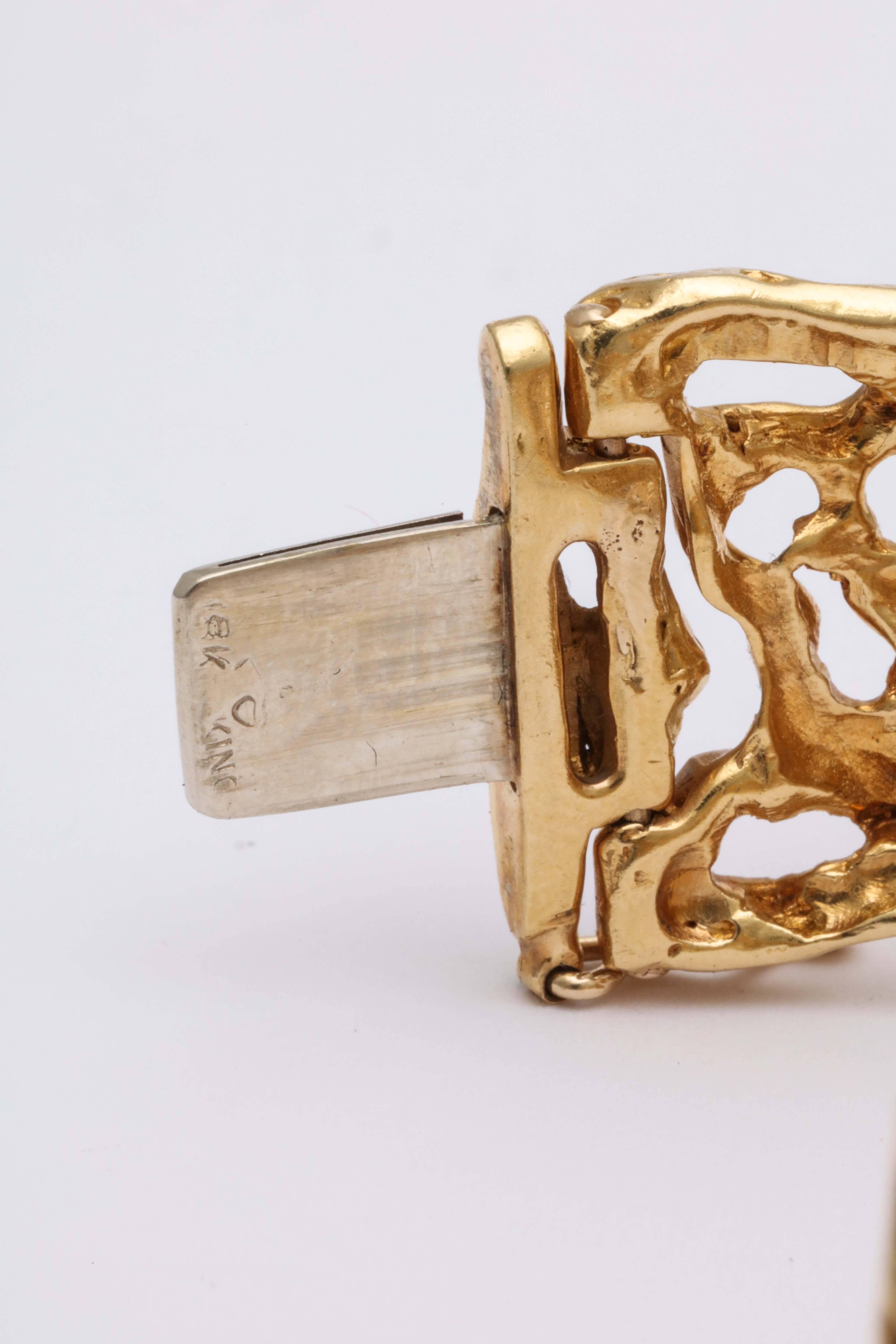 Women's Arthur King  Modernist Gold Openwork Bracelet 