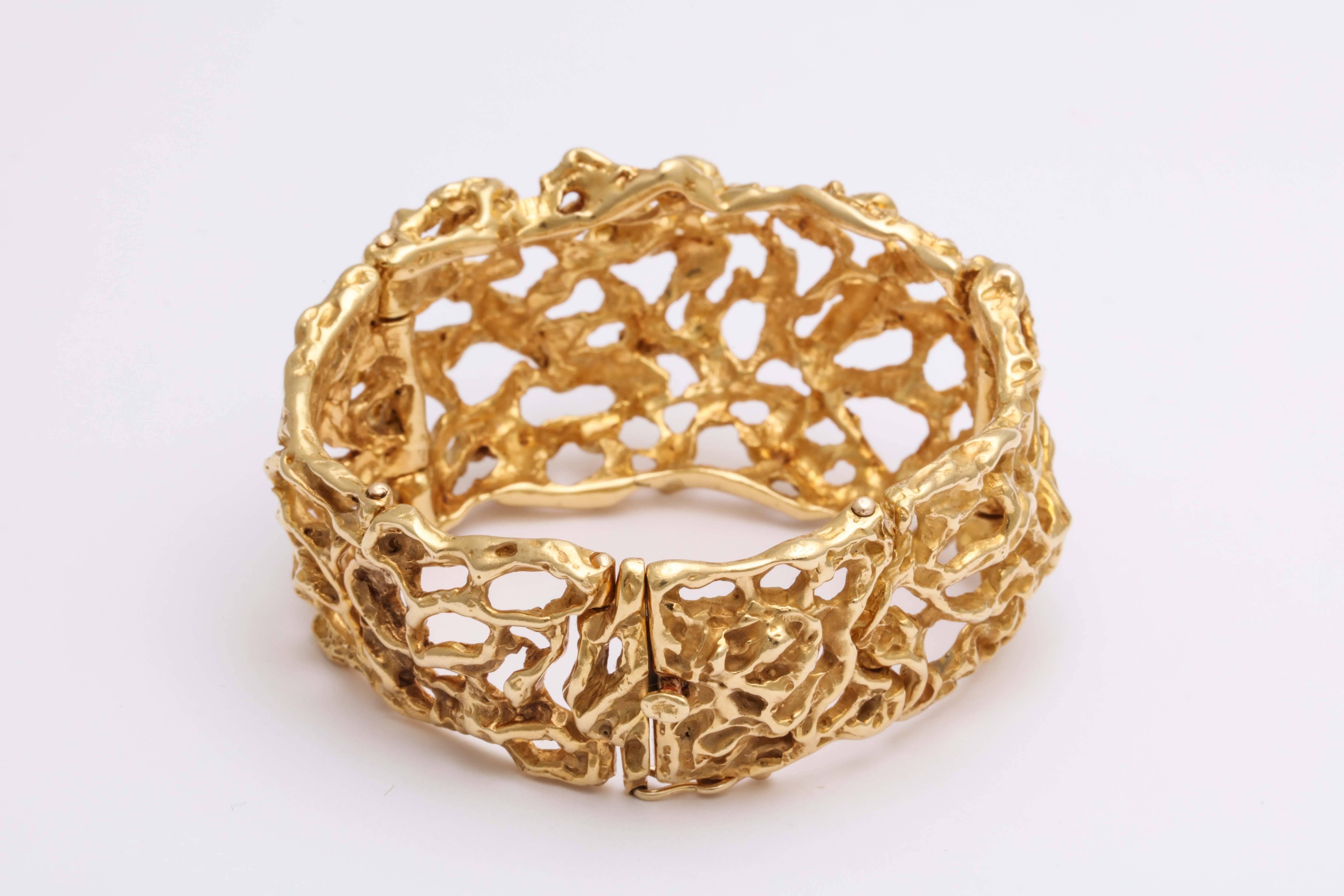 Arthur King  Modernist Gold Openwork Bracelet  2