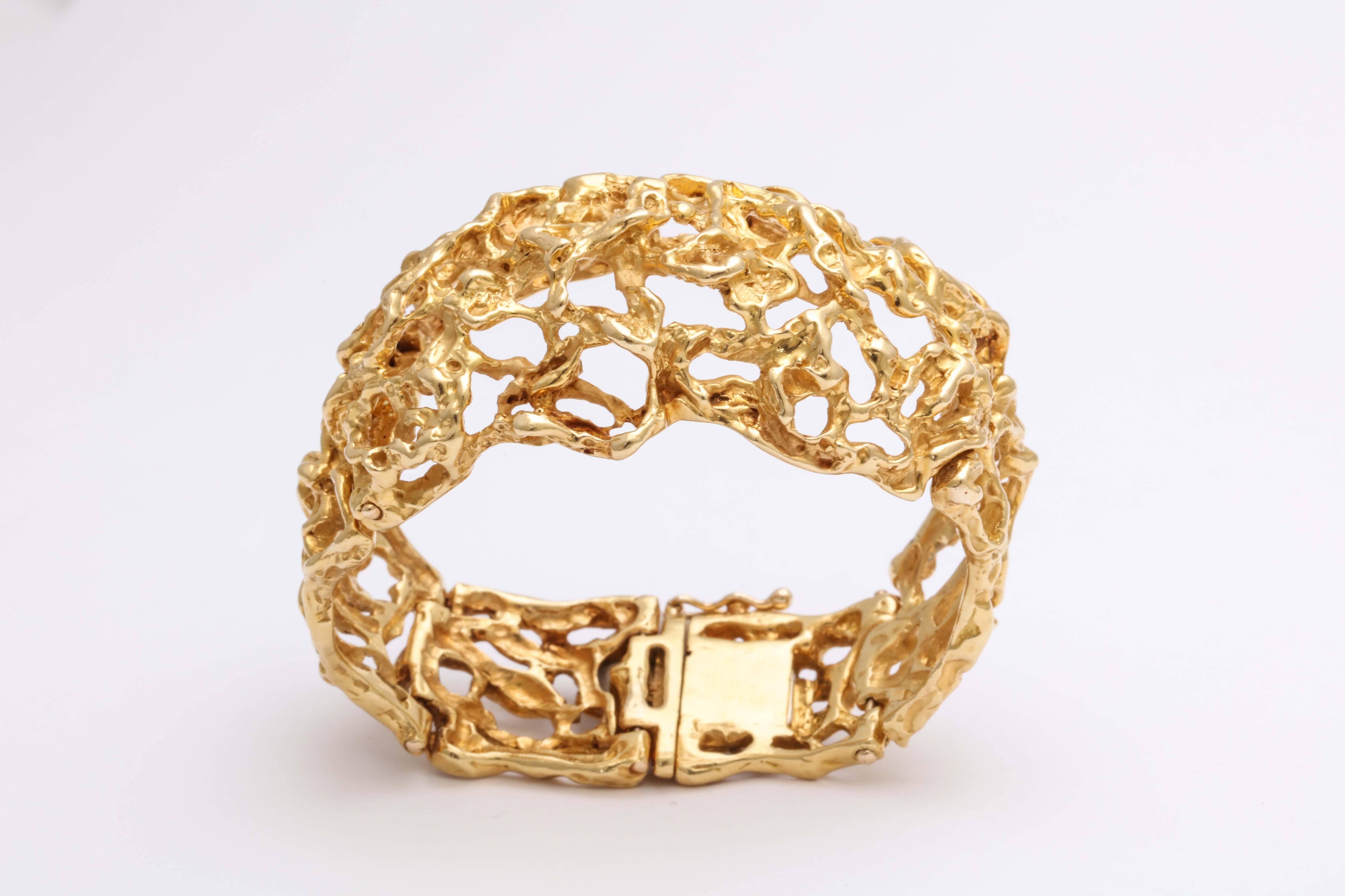 Arthur King  Modernist Gold Openwork Bracelet  3