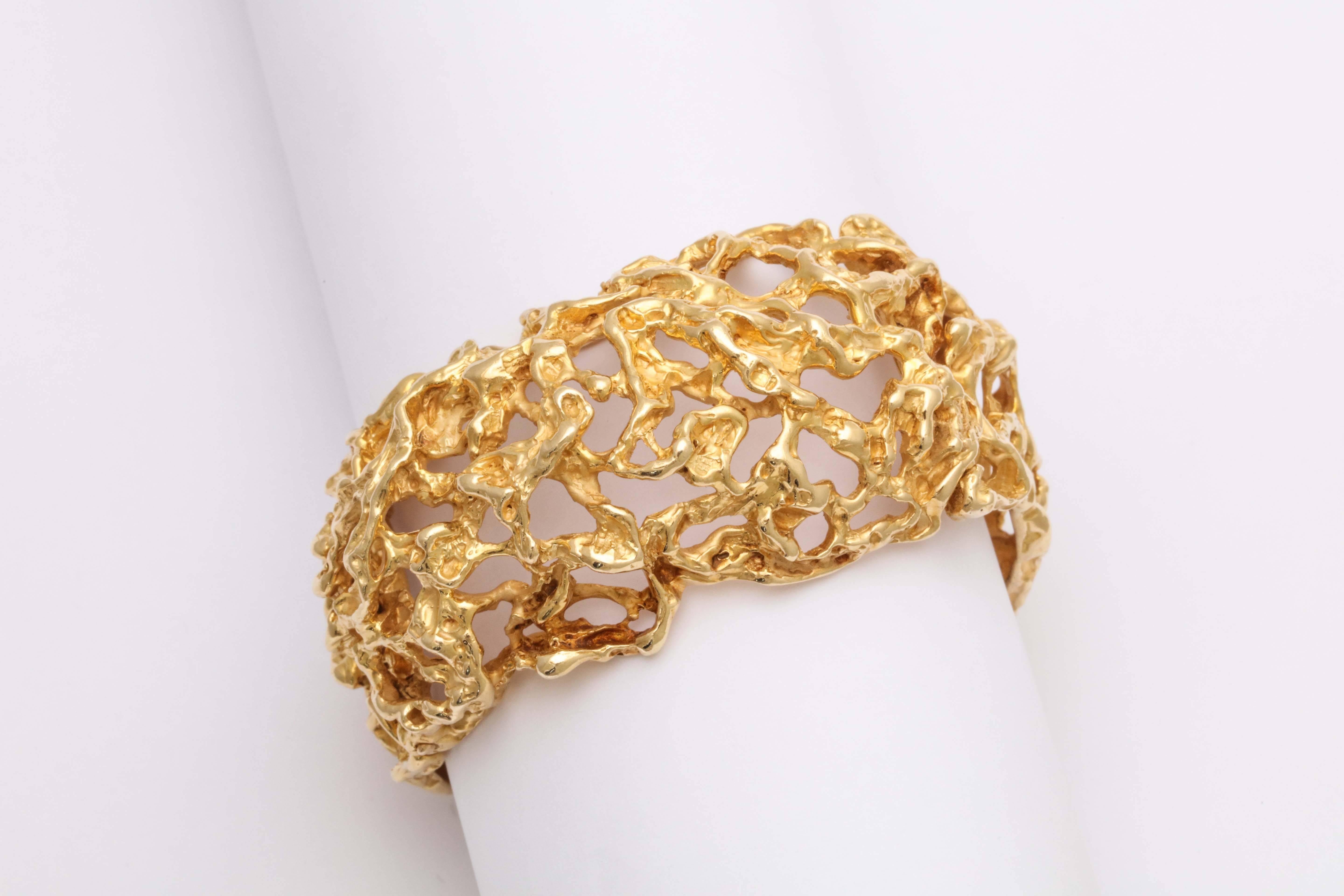 Arthur King  Modernist Gold Openwork Bracelet  4
