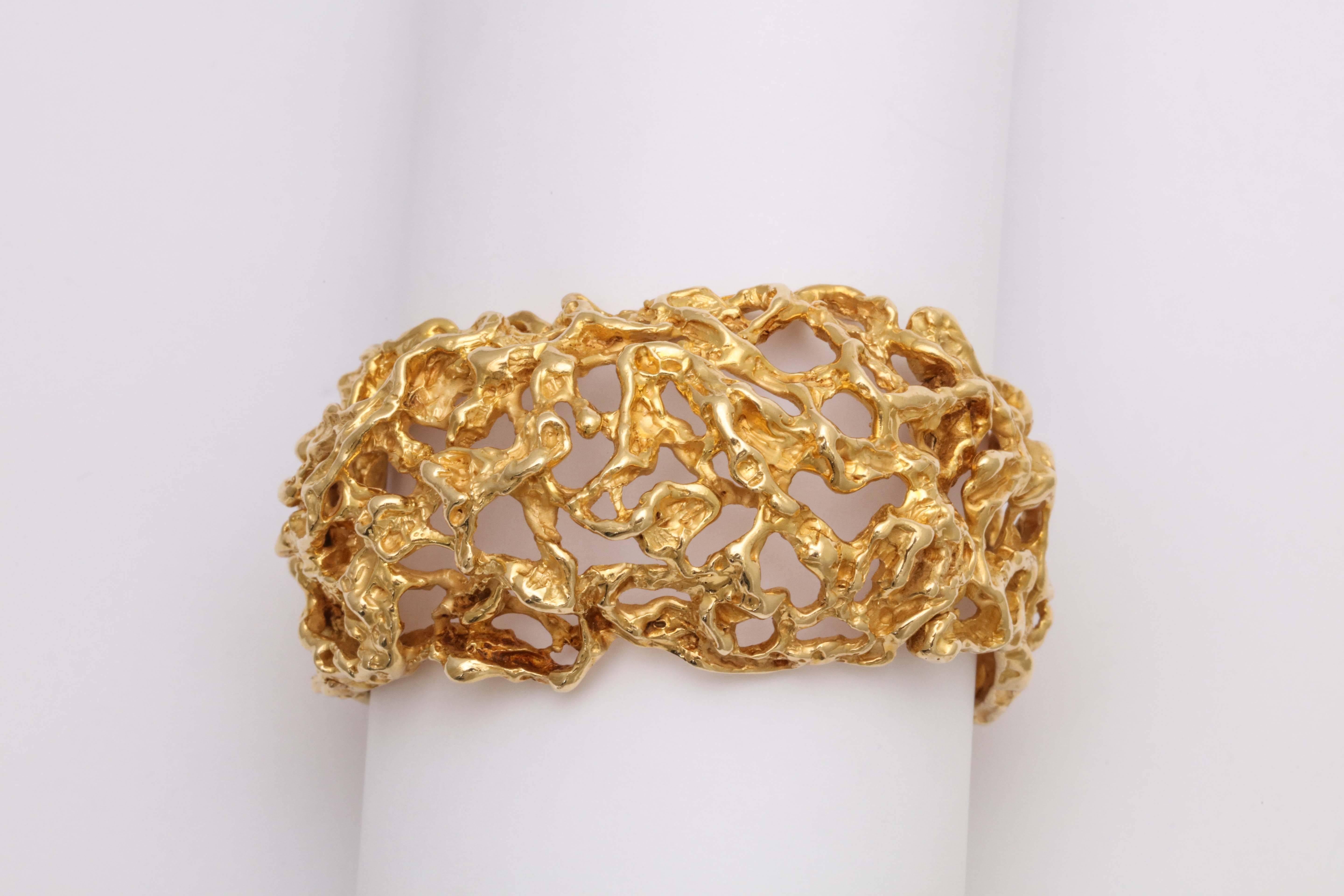 Arthur King  Modernist Gold Openwork Bracelet  5