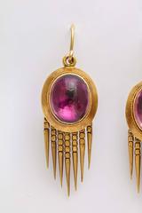 Antique Victorian Garnet Gold Tassel Earrings
