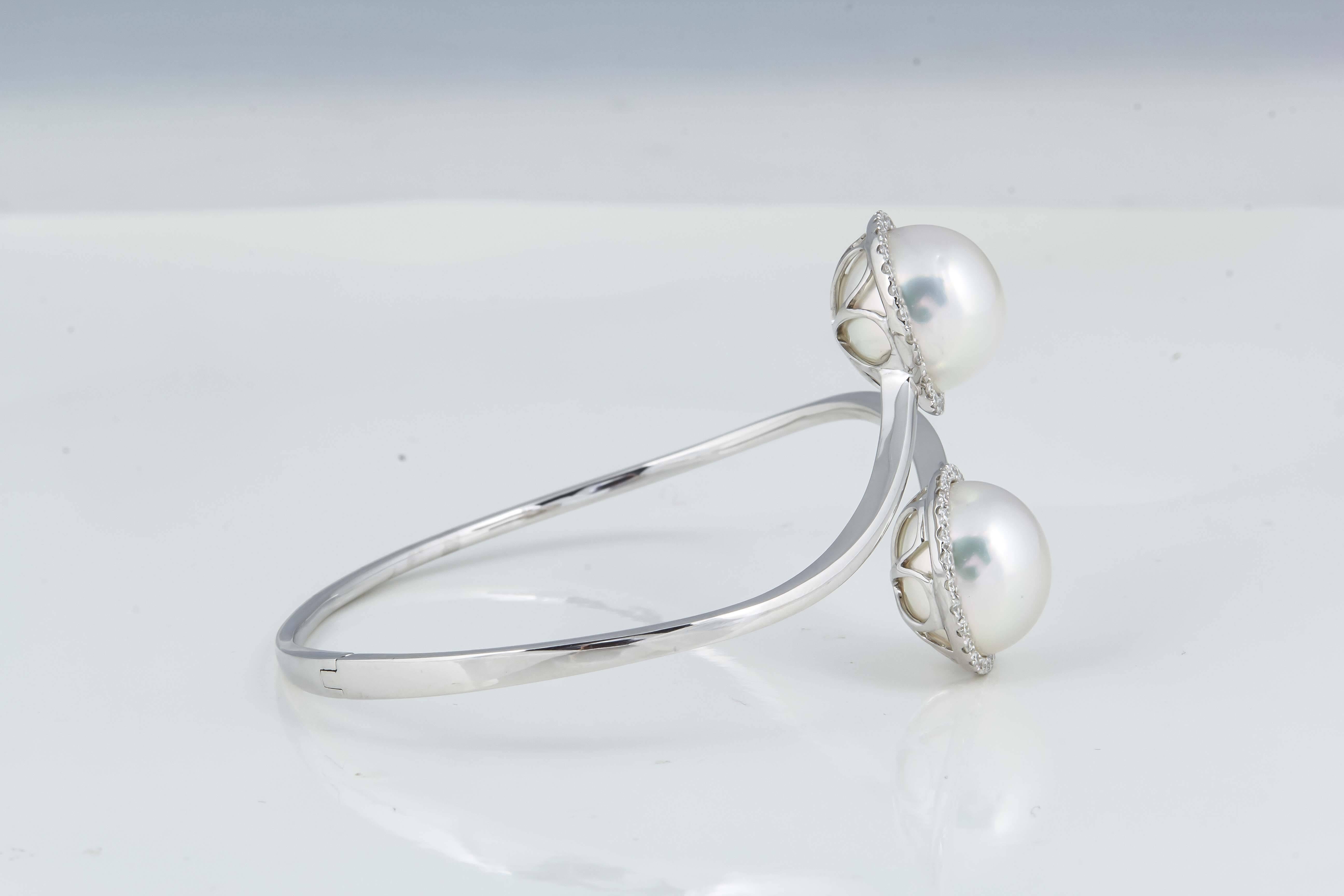 pearl and diamond bangle