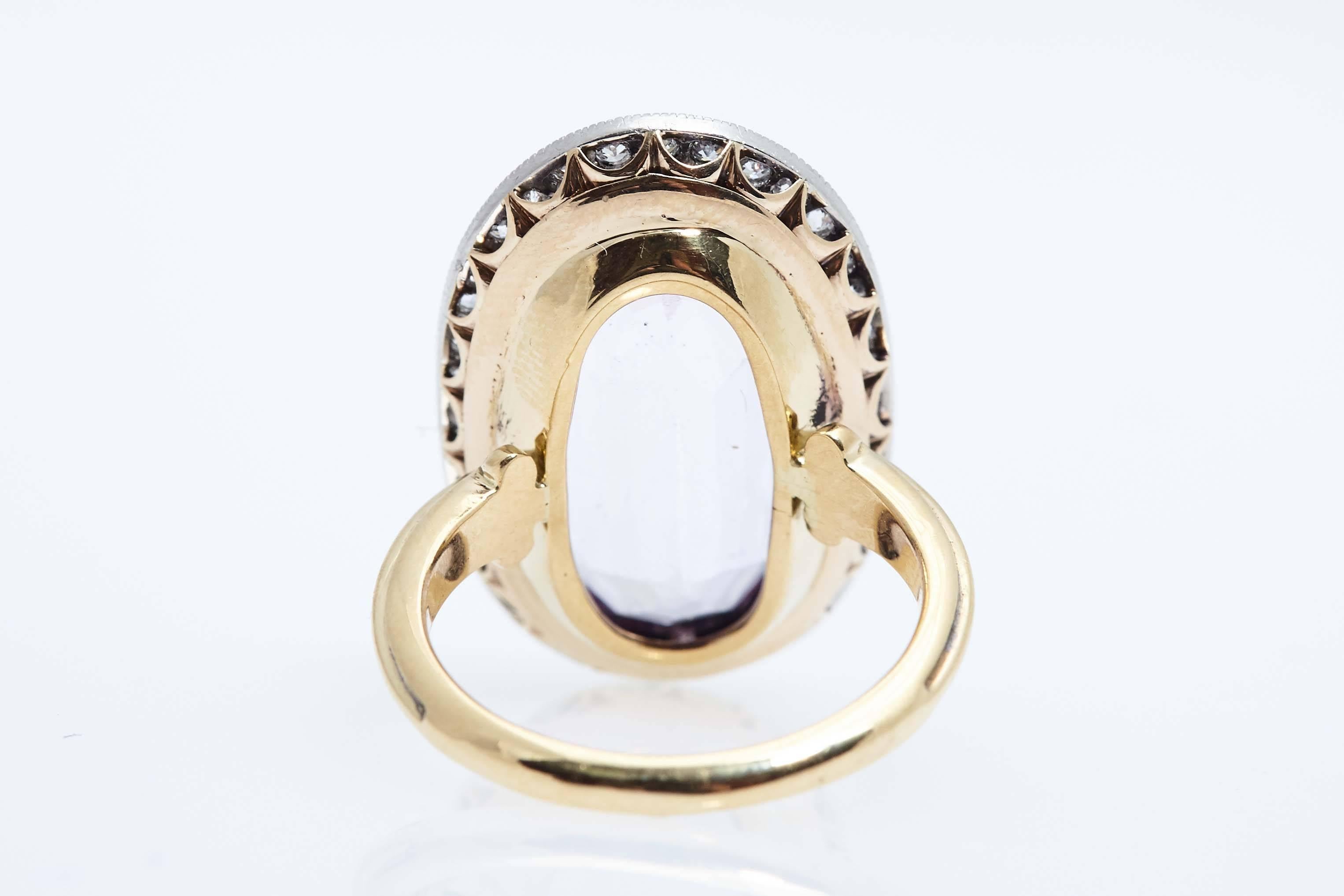 Edwardian Pink Topaz Diamond Ring For Sale 1