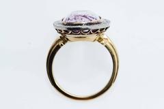 Edwardian Pink Topaz Diamond Ring
