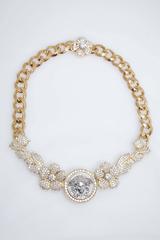 Gianni Versace Tiara Diamond Gold Necklace