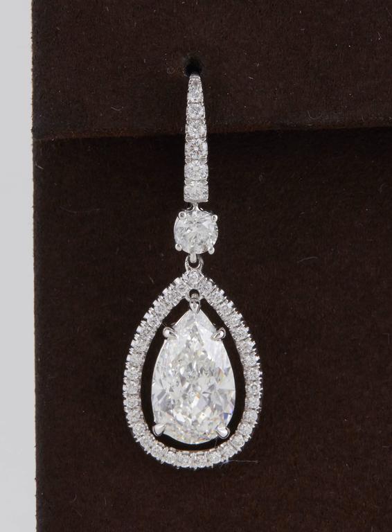 Gia Certified Pear Shaped Diamond Drop Earrings For At 1stdibs Gia Certified Pear Shaped Diamond Drop Earrings In New Condition For York