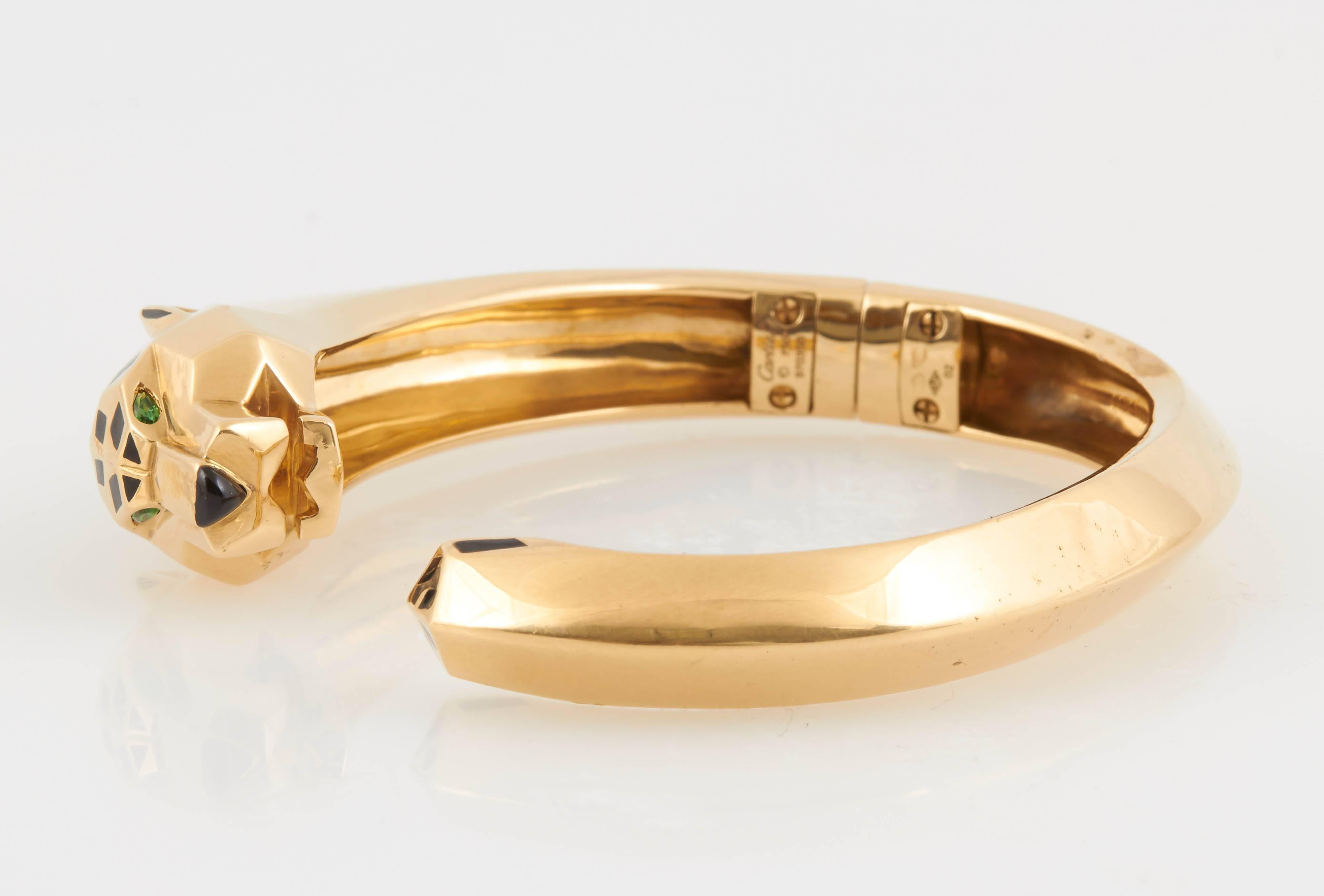 Cartier Panthère de Cartier garnet onyx gold bracelet In Excellent Condition In New York, NY