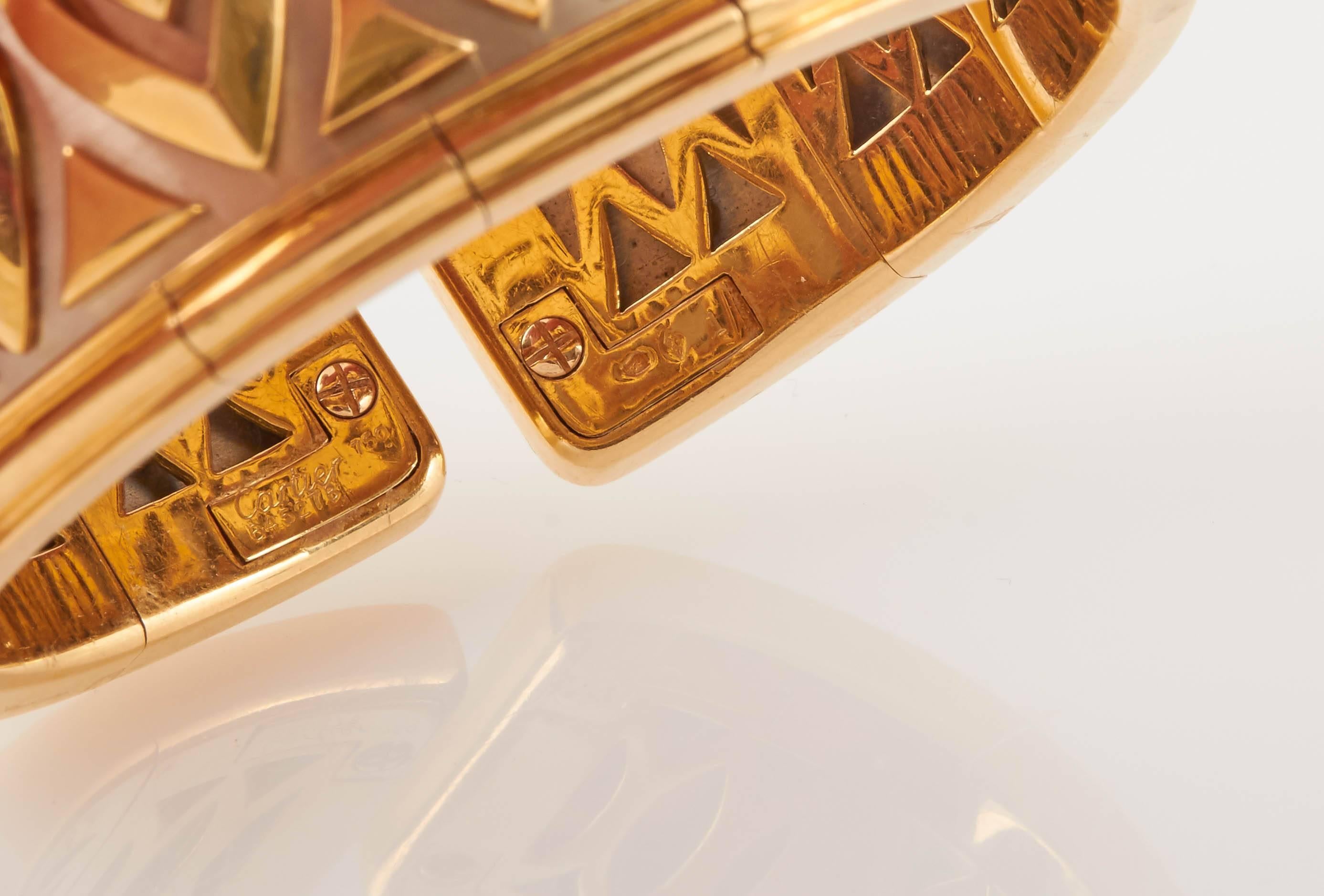 Women's Cartier Walking Panthere Gold Cuff Bracelet