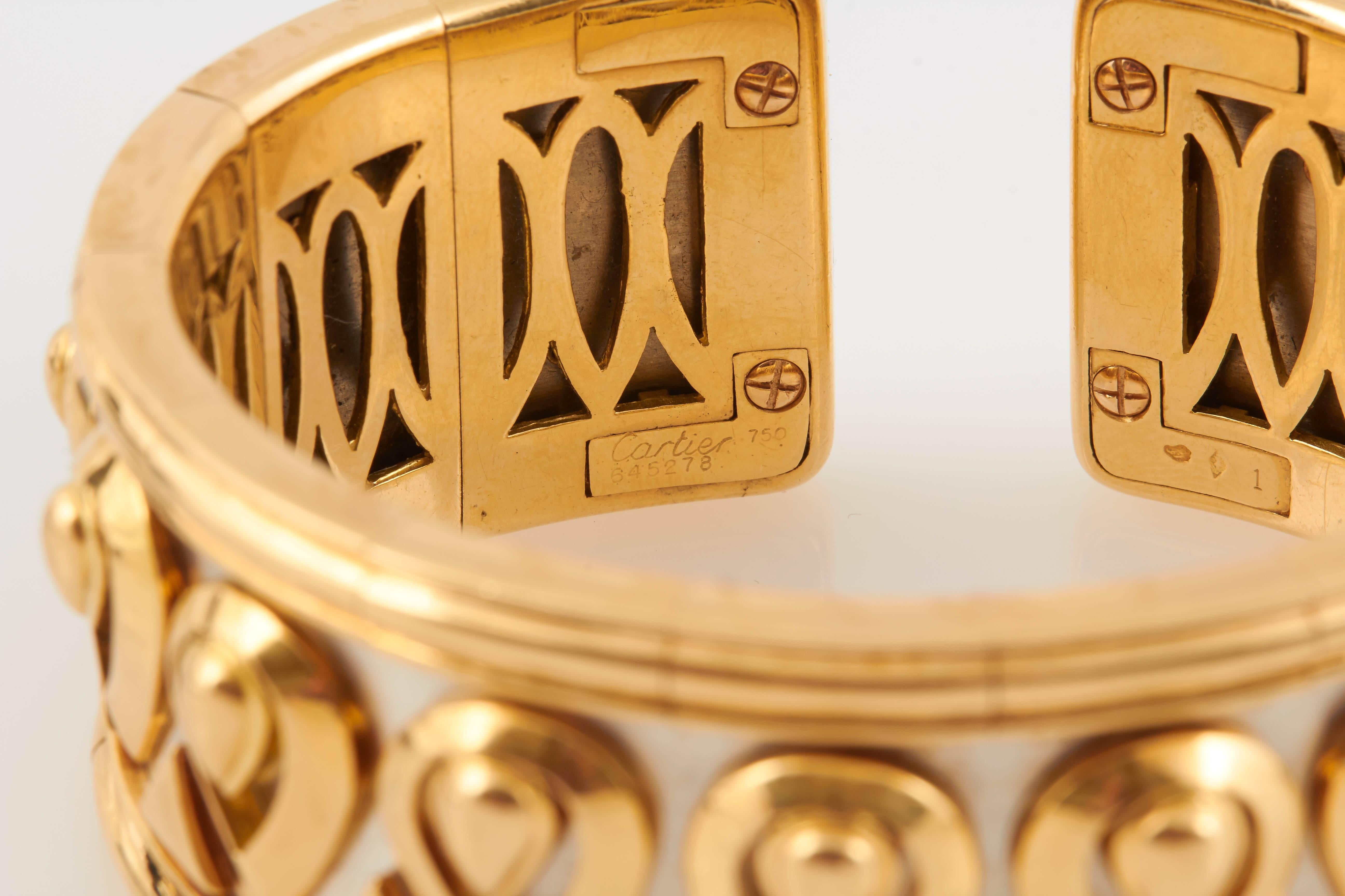 Cartier Walking Panthere Gold Cuff Bracelet 1
