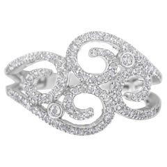 Bague en or blanc 14 carats avec diamants taille ronde de 1/2 carat